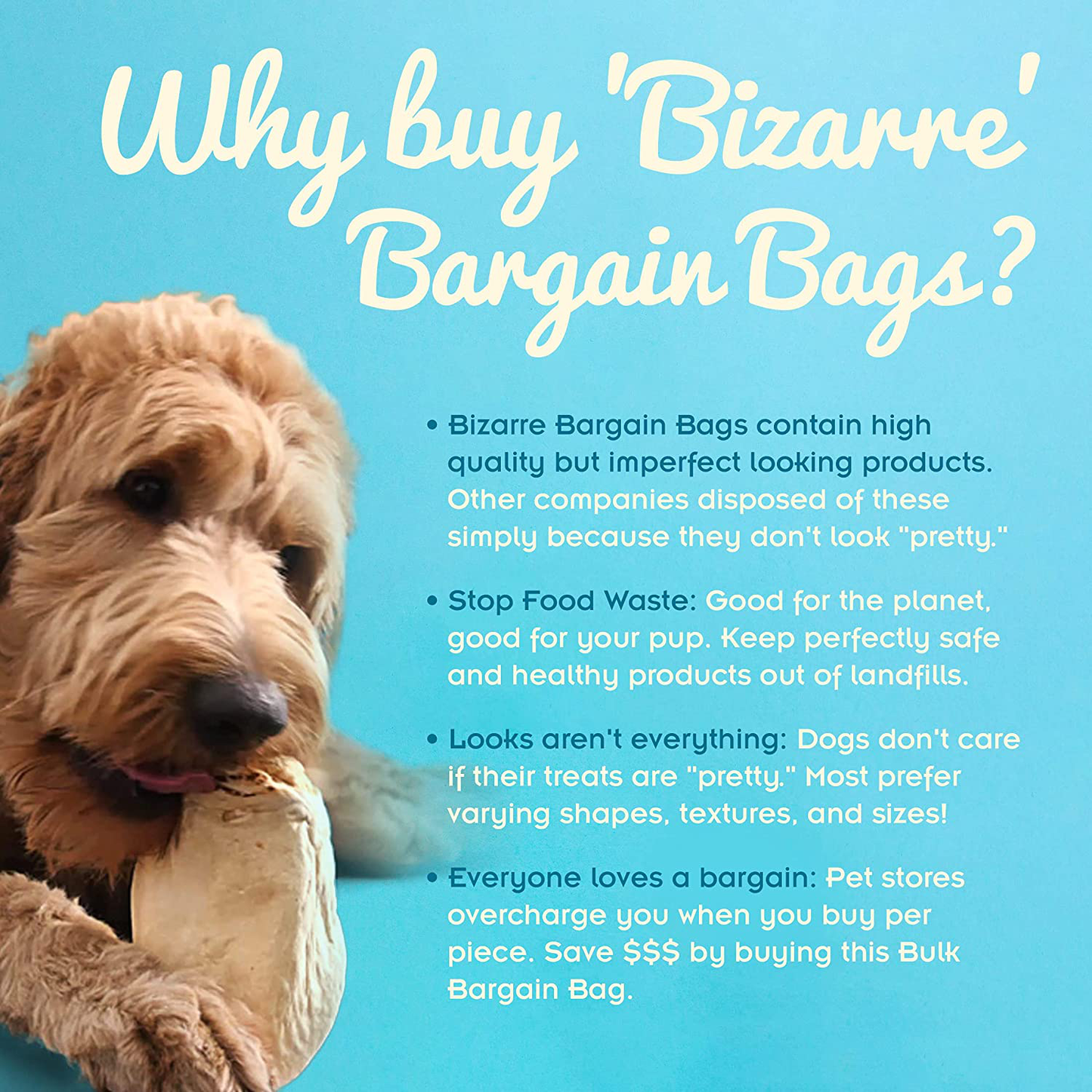 Bizarre Bargain Bag, Assorted Natural Dog Treats, Long Lasting Chews for All Breeds, Animal Ears, Bones & Jerkies Animals & Pet Supplies > Pet Supplies > Dog Supplies > Dog Treats Pawstruck   