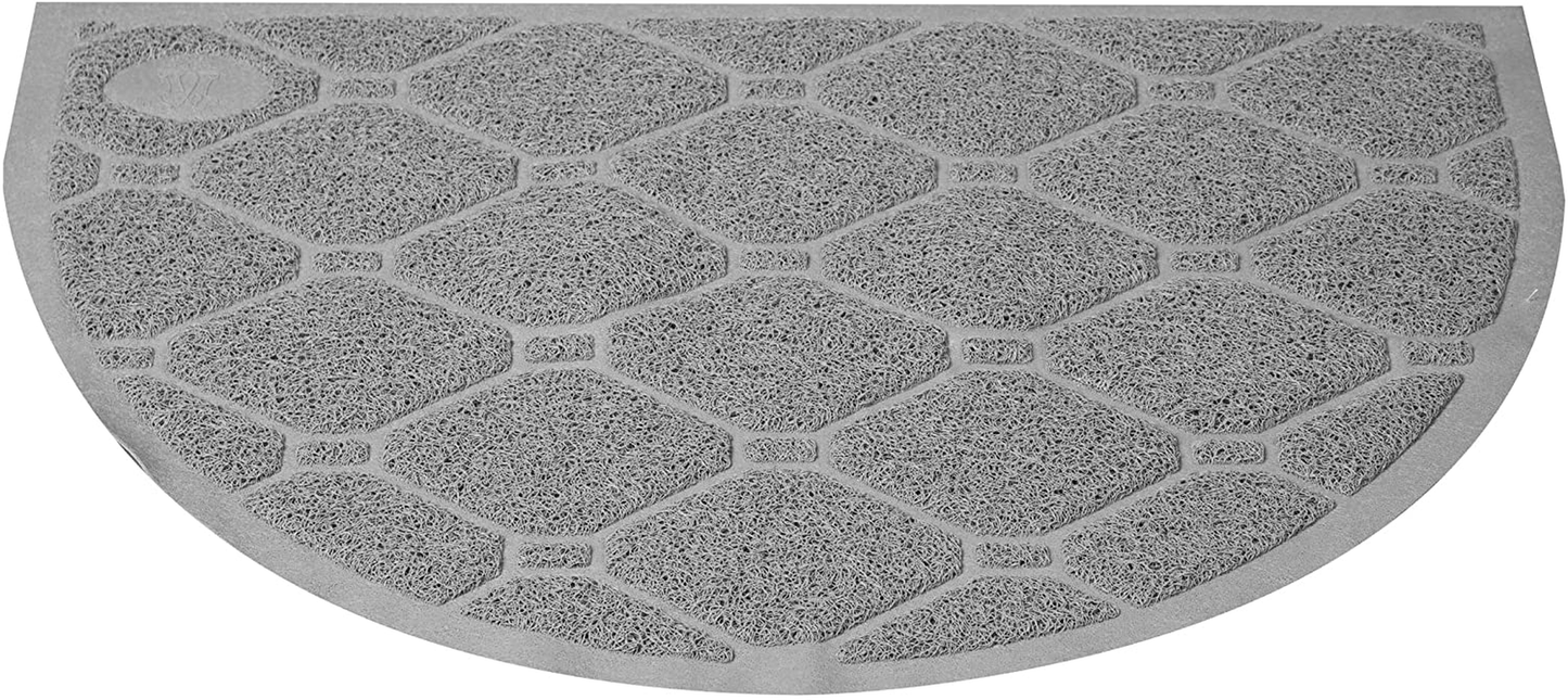 Mind Reader Kitty Stops Tracking, Litter Trapping Mat, Waterproof, Easy Clean, Semi Circle, Gray Animals & Pet Supplies > Pet Supplies > Cat Supplies > Cat Litter Box Mats Mind Reader   