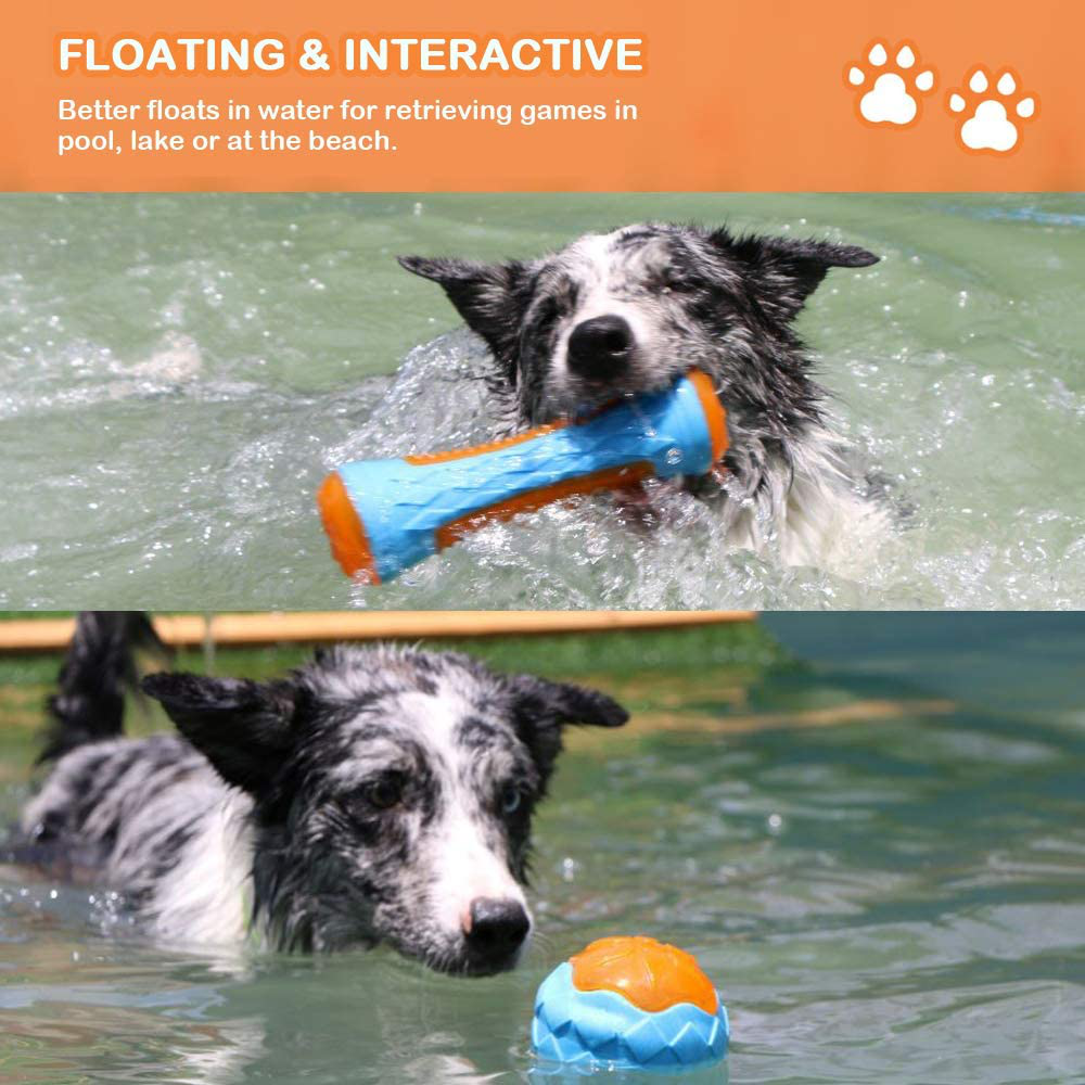 Dog Squeaky Toys Pack 4 Pcs, Pool Toys, Floating Toys for Interactive Fetch & Play, Dog Beach Toy Set, TPR Animals & Pet Supplies > Pet Supplies > Dog Supplies > Dog Toys CoubonTail   