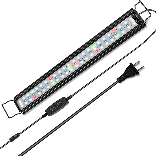 Aquarium Lights, Wonalla Full Spectrum LED Fish Tank Light with 3 Light Modes/Adjustable 10 Brightness/Timer, Aluminum Alloy Shell Extendable Brackets, for Freshwater Plant Growth (25.6-35.4In) Animals & Pet Supplies > Pet Supplies > Fish Supplies > Aquarium Lighting Wonalla Suit for 25.6-35.4in fash tank  