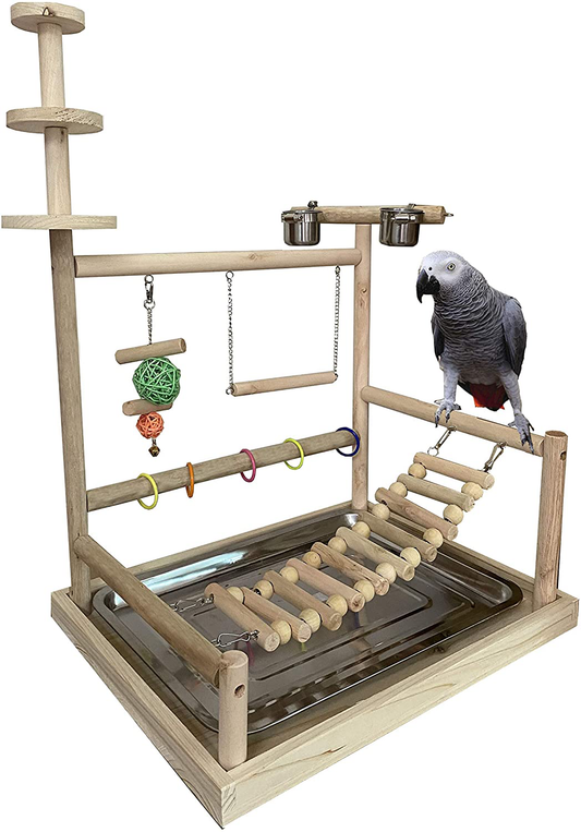 NAPURAL Wyunpets Bird Perch Platform Stand Wood Bird Playground for Small Animals Parrot Parakeet Conure Cockatiel Budgie Gerbil Rat Mouse Chinchilla Hamster Cage Accessories Exercise Toys Sector Animals & Pet Supplies > Pet Supplies > Bird Supplies > Bird Gyms & Playstands NAPURAL   