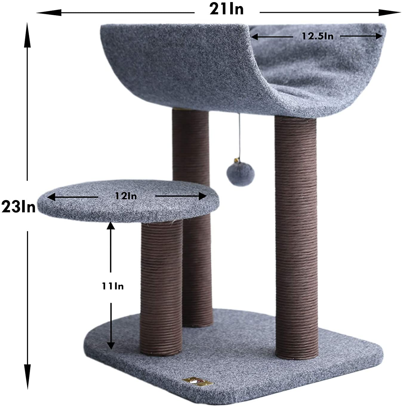 Petpals Cat Tree Cat Tower for Cat Activity with Scratching Postsand Toy Ball,Gray (Perch) Animals & Pet Supplies > Pet Supplies > Cat Supplies > Cat Furniture PetPals   
