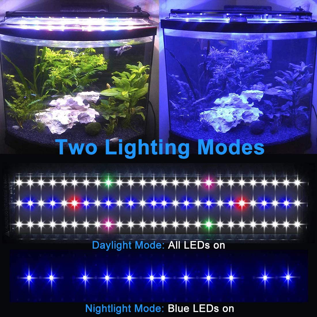 Mingdak Full Spectrum LED Aquarium Light,Fish Tank Light with Aluminum Housing Extendable Brackets,White Blue Red Green Leds for Freshwater Plants,48 to 54-Inch,6500K Animals & Pet Supplies > Pet Supplies > Fish Supplies > Aquarium Lighting MingDak   