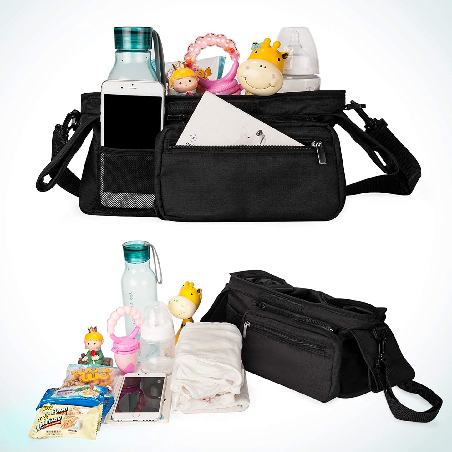 Universal Stroller Organizer with Insulated Cup Holder by Momcozy - Detachable Phone Bag & Shoulder Strap, Fits for Stroller like Uppababy, Baby Jogger, Britax, Bugaboo, BOB, Umbrella and Pet Stroller Animals & Pet Supplies > Pet Supplies > Dog Supplies > Dog Treadmills Momcozy   