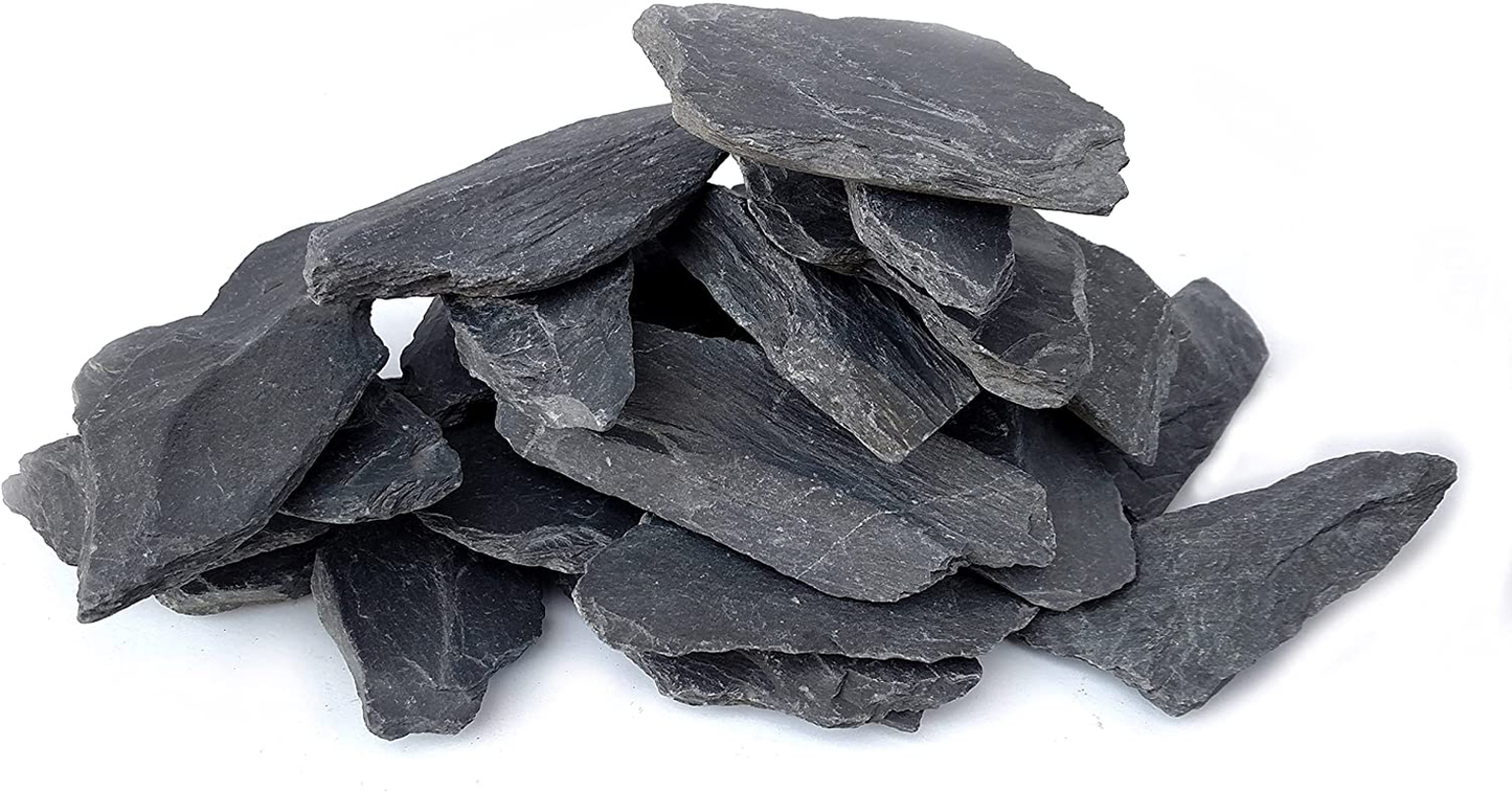 Natural Slate Stone 3 to 5 Inch Rocks for Miniature and Fairy Garden, Aquascaping Aquariums, Reptile Enclosures & Model Railroad Animals & Pet Supplies > Pet Supplies > Fish Supplies > Aquarium Decor Small World Slate & Stone 12 Pounds  