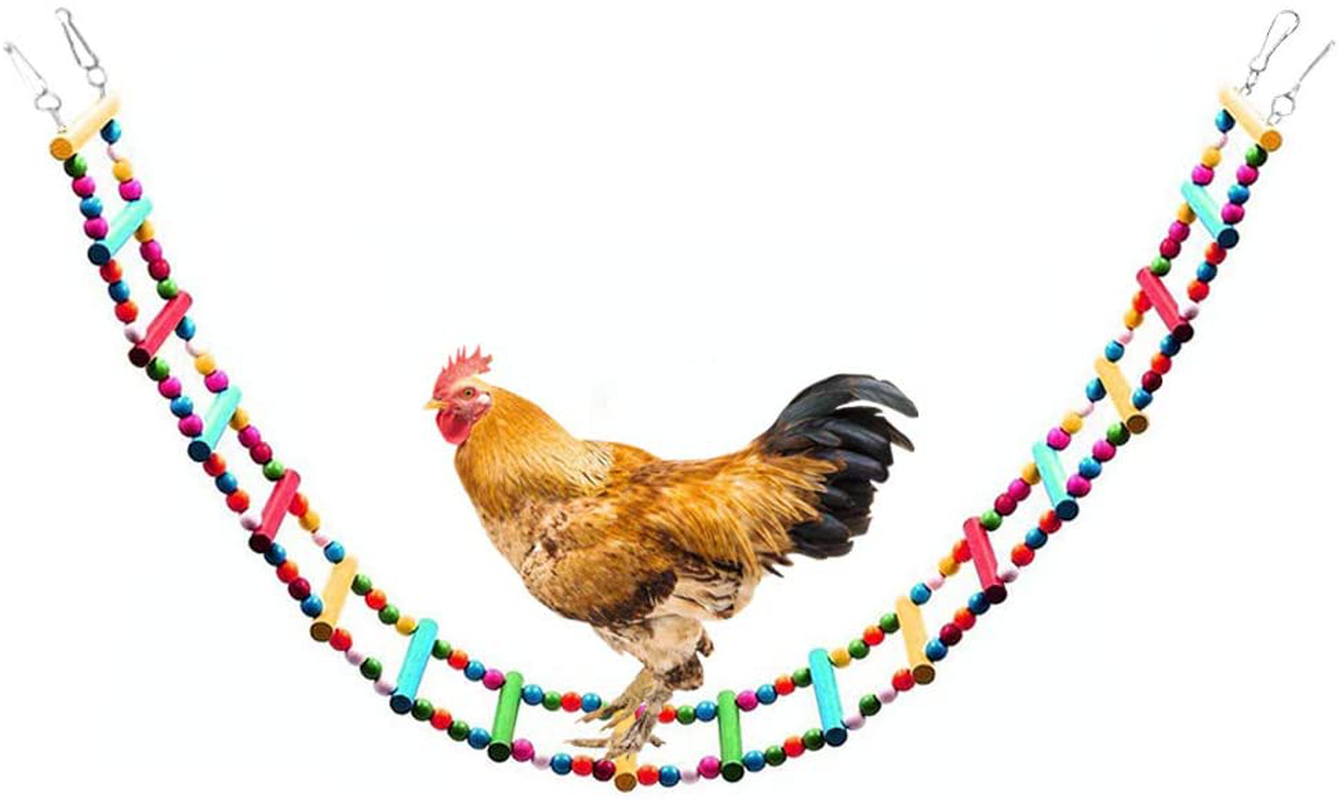 Soeenaper 47.2 Inch Chicken Flexible Ladder Parrot Chicken Swing Toy Chicken Toy for Hens Bird Toy for Large Bird Parrot Hens Cock Macaw Trainning Animals & Pet Supplies > Pet Supplies > Bird Supplies > Bird Ladders & Perches Soeenaper   