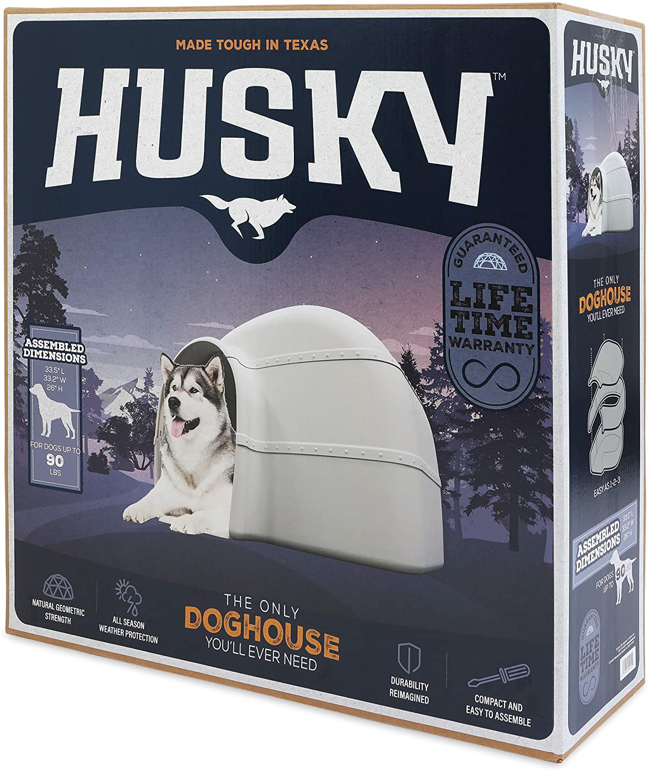 Petmate Husky Dog House for Dogs up to 90 Pounds, Grey Animals & Pet Supplies > Pet Supplies > Dog Supplies > Dog Houses Petmate   