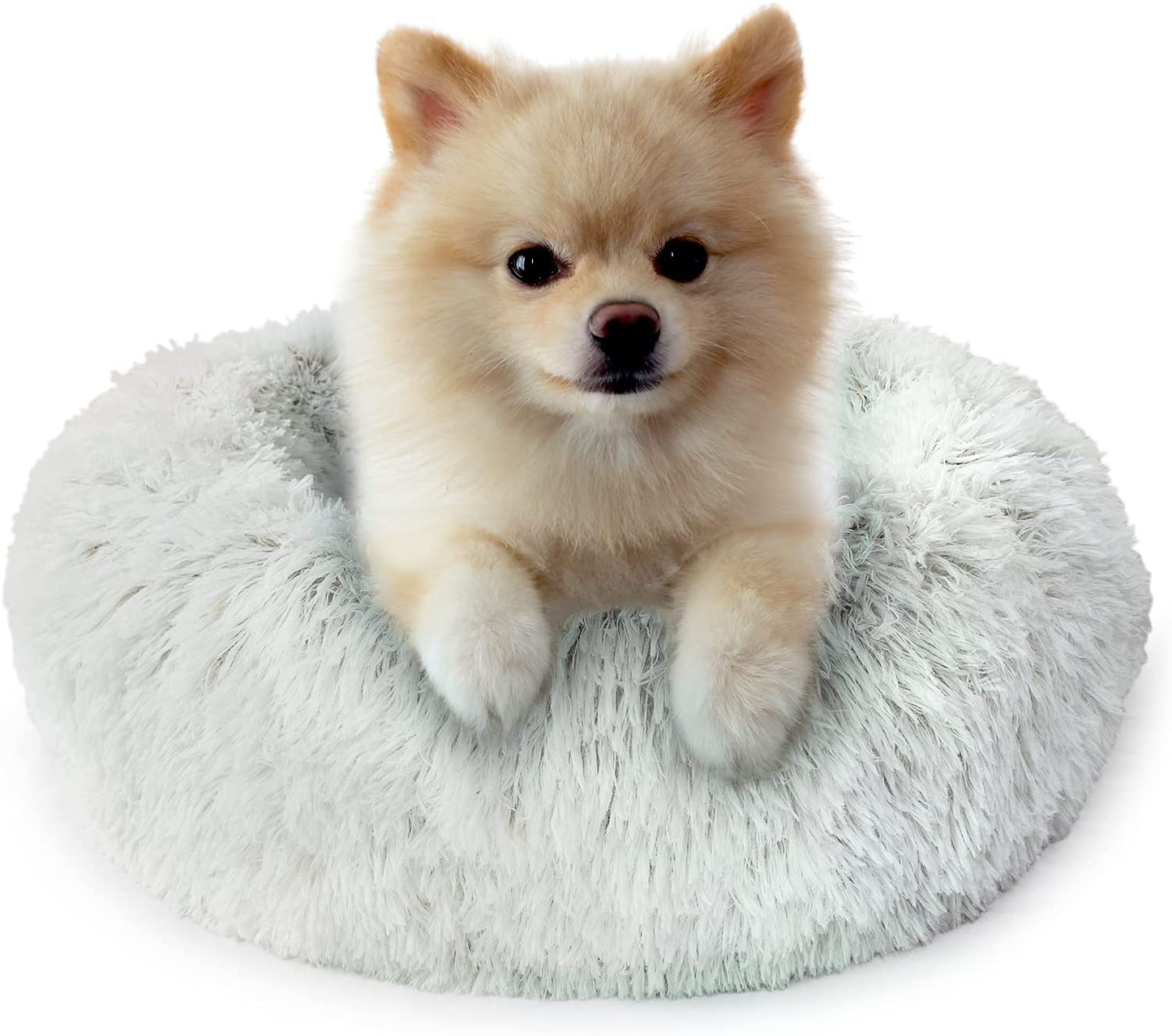Fluffy Dog Bed for Small Dogs and Cats,Original Calming Donut Dog Bed,Washable Cozy Dog Bed with Extra Soft Anti-Slip Bottom, Self Warming Styles&Multiple Size 28“