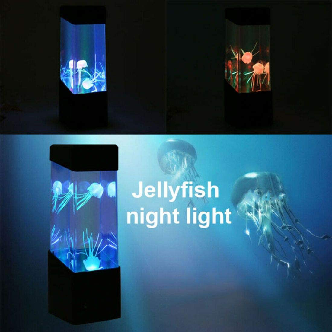 Mayfair Jellyfish Ocean Mood Led Light Lamp Motion Night Lighting Effects Lamp Color Changing for Aquarium Tank Living Room Bedside Table Office Desk Desktop Home Decor Perfect Modern Design Gift Item
