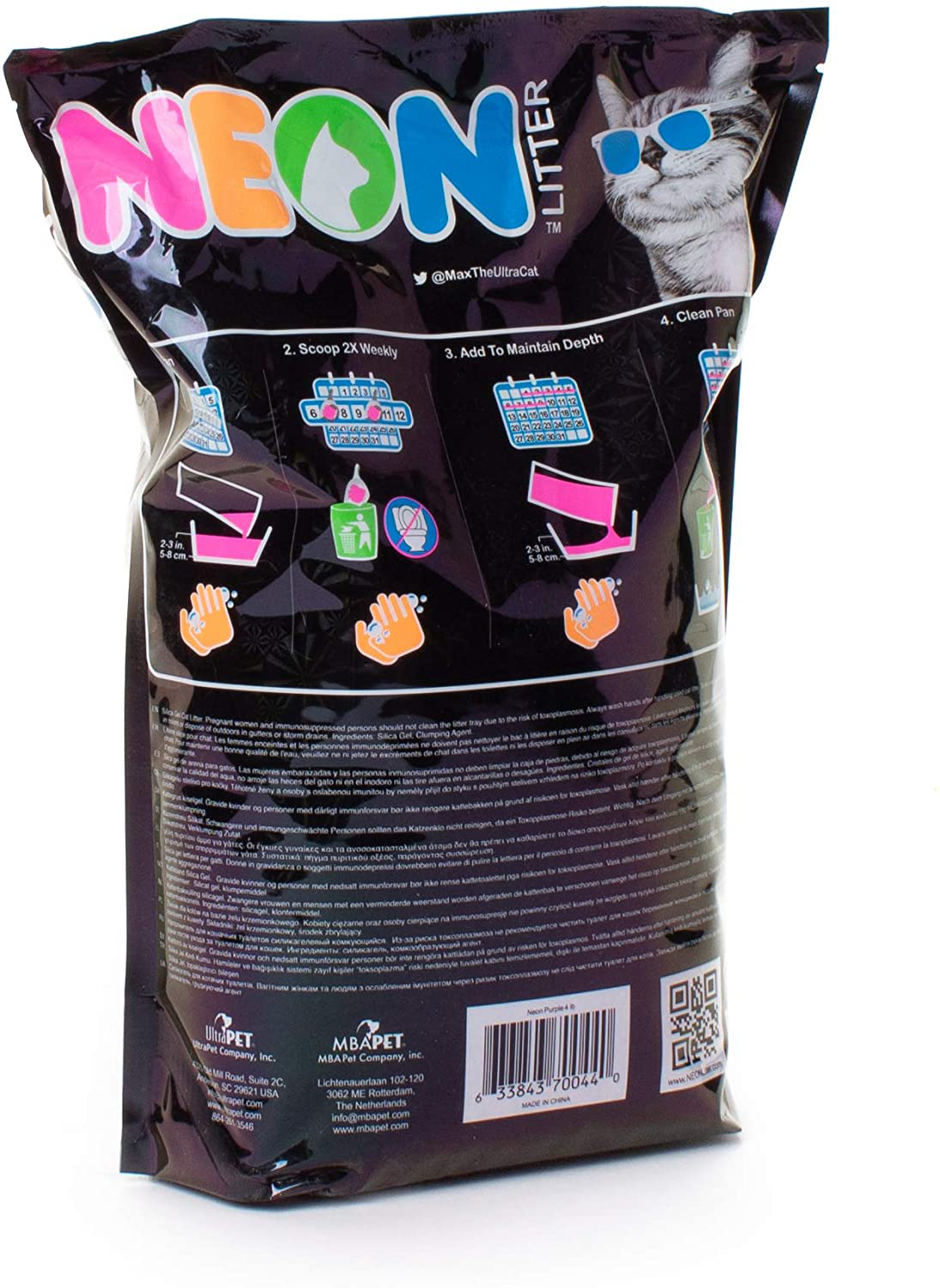 Neon Clumping Silica Gel Cat Litter, 4 Lb, Pink Animals & Pet Supplies > Pet Supplies > Cat Supplies > Cat Litter Neon   