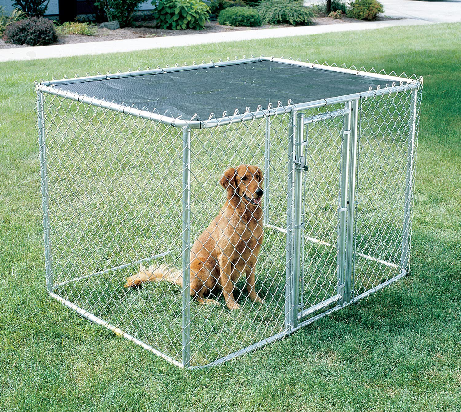 Midwest Homes for Pets K9 Dog Kennel | Four Outdoor Dog Kennel W/Free Sunscreen | Durable Galvanized Steel Dog Kennel Includes a 1-Year Manufacturer'S Warranty Animals & Pet Supplies > Pet Supplies > Dog Supplies > Dog Kennels & Runs MidWest Homes for Pets   