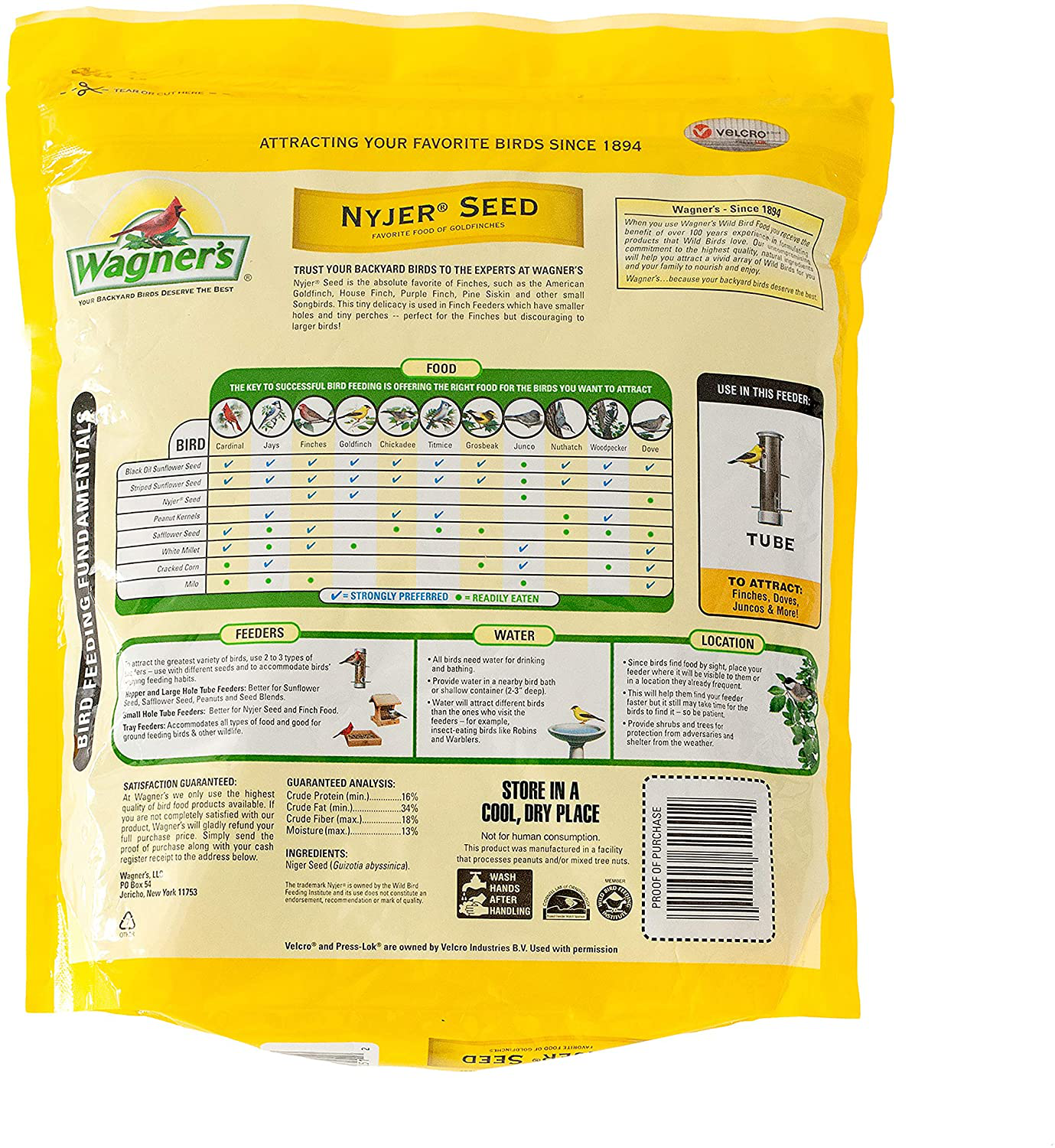 Wagner'S 62050 Nyjer Seed Wild Bird Food, 10-Pound Bag Animals & Pet Supplies > Pet Supplies > Bird Supplies > Bird Food Wagner's   