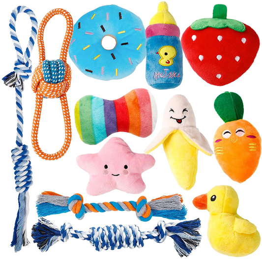 Toozey Puppy Toys, Durable Puppy Toys for Teething Small Dogs, Cute Dog Toys Small Dogs, Stuffed Plush Squeaky Small Dog Toys, Reliable Ropes Puppy Chew Toys Animals & Pet Supplies > Pet Supplies > Dog Supplies > Dog Toys Toozey 12 Pack Dog Toys  
