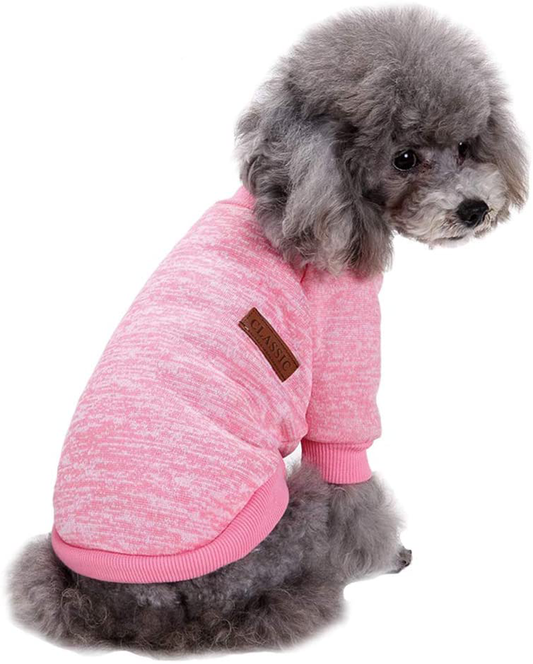 Jecikelon Pet Dog Clothes Knitwear Dog Sweater Soft Thickening Warm Pup Dogs Shirt Winter Puppy Sweater for Dogs (Pink, M) Animals & Pet Supplies > Pet Supplies > Dog Supplies > Dog Apparel Jecikelon   