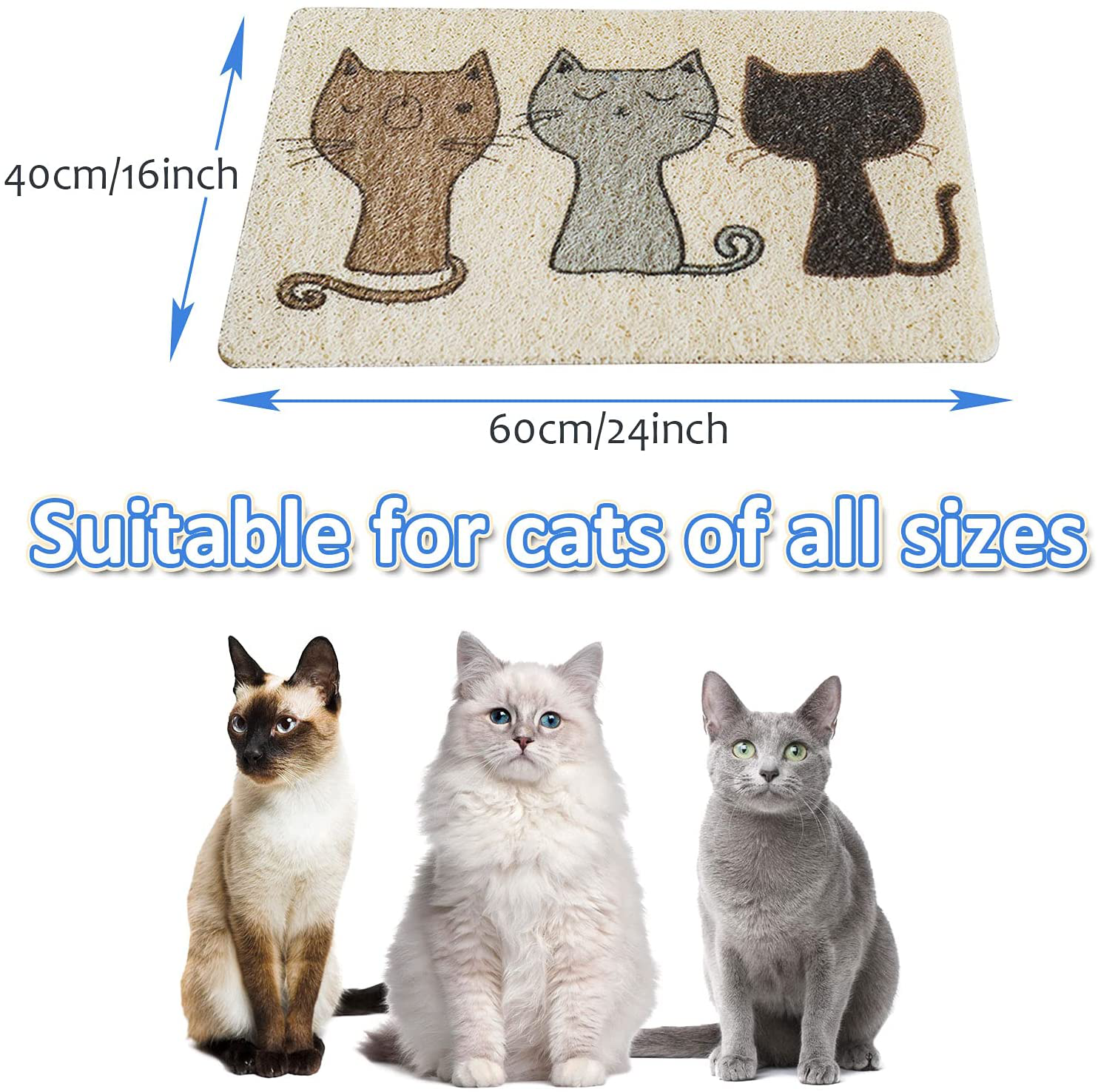 Cat Litter Mat, Cute Kitty Food Feeding Catching Placemat, Durable Pet Litter Rug for Cats, Dogs, Comfortable Kitten Litter Trapping Pad, under Litter Box Mat Soft on Paws, Easy Clean Scatter Control Animals & Pet Supplies > Pet Supplies > Cat Supplies > Cat Litter Box Mats DORA BRIDAL   