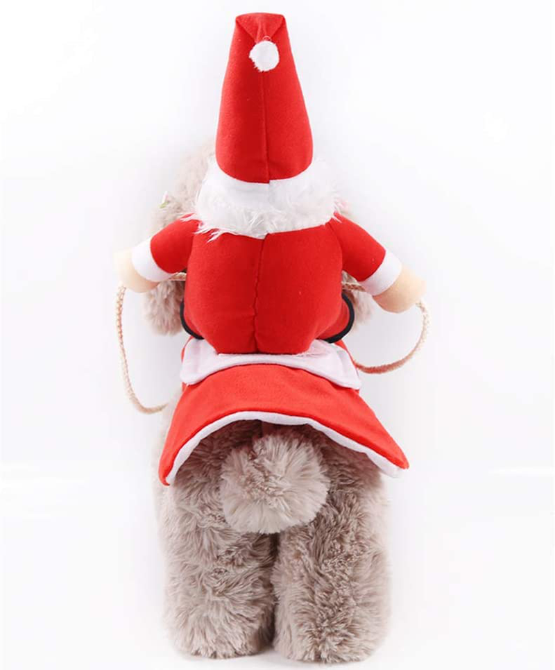 Sunmuxier Dog Cat Christmas Costume, Pet Christmas Holiday Outfit Funny Santa Claus Costumes on Pet to Send Gift Cosplay Coat Clothes Dressing up for Halloween Christmas Party Animals & Pet Supplies > Pet Supplies > Cat Supplies > Cat Apparel Sunmuxier   