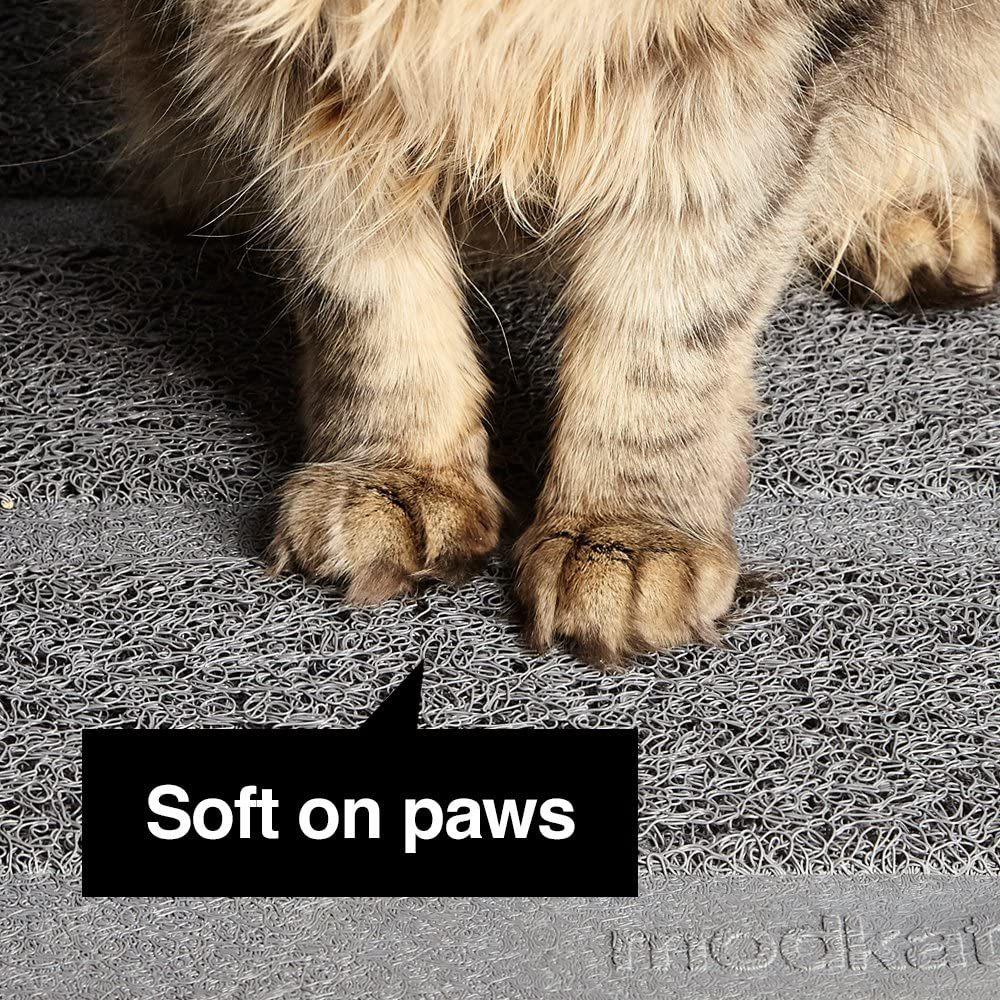 Modkat Litter Mat - Large and XL Sizes, Traps Litter, Modern Design, Soft on Paws, Phthalate Free