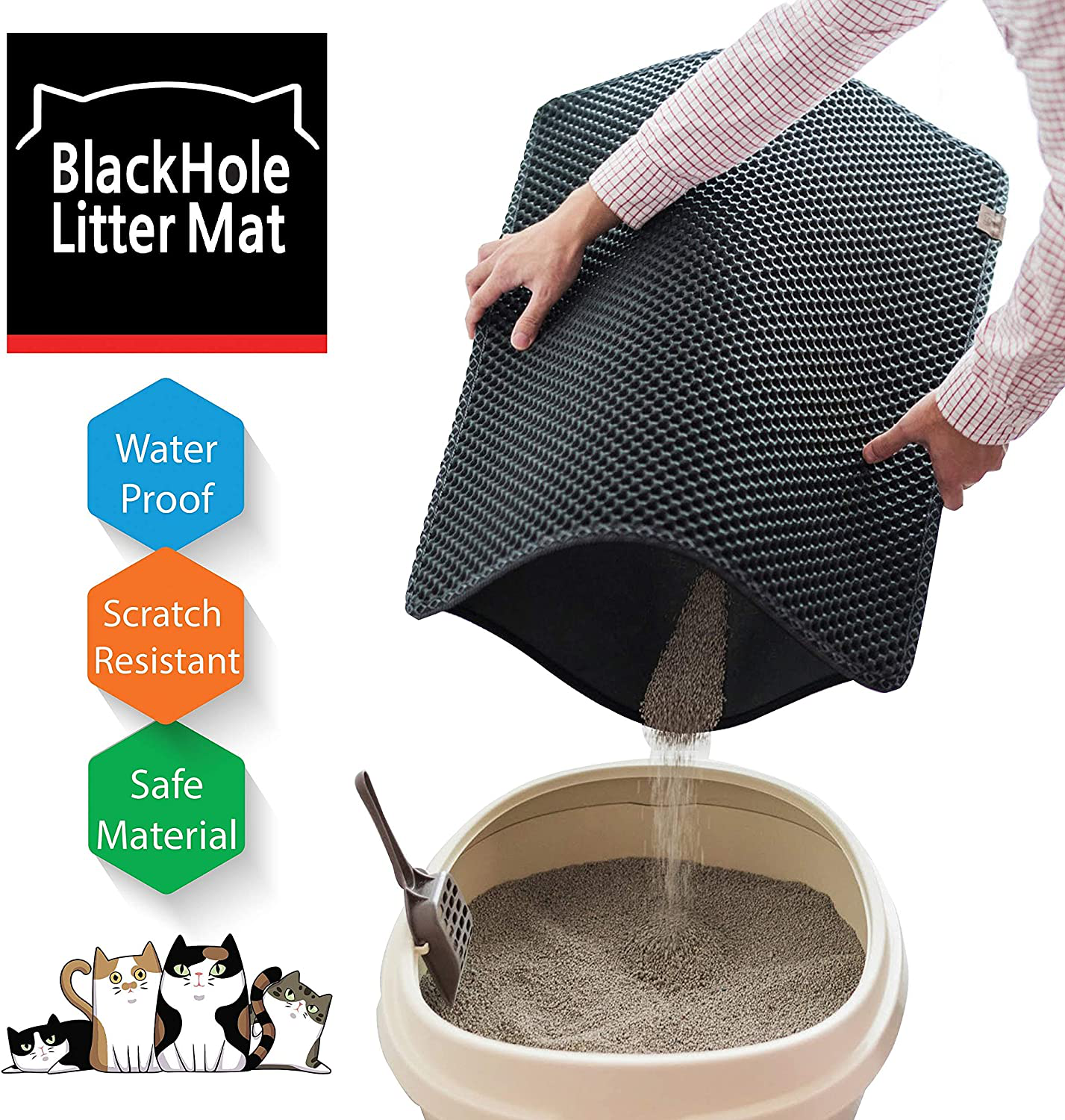 Blackhole Litter Mat Blackhole Cat Litter Mat - Large Size Rectangular 30" X 23"… Animals & Pet Supplies > Pet Supplies > Cat Supplies > Cat Litter Box Mats BlackHole Litter Mat   