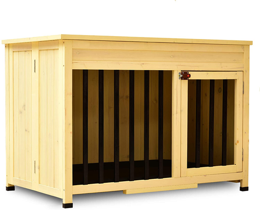 Lovupet Wooden Portable Foldable Pet Crate Indoor Outdoor Dog Kennel Pet Cage with Tray Animals & Pet Supplies > Pet Supplies > Dog Supplies > Dog Houses Lovupet 39.6"L x 24"W x 28"H  