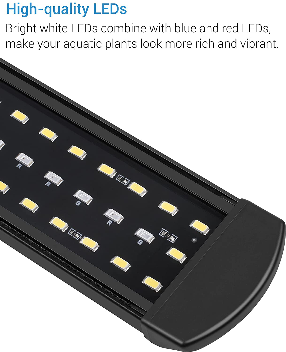 NICREW Clip on Aquarium Light, Fish Tank Light with White, Blue and Red Leds, Planted Aquarium Light for Nano Tank, 2 Lighting Modes
