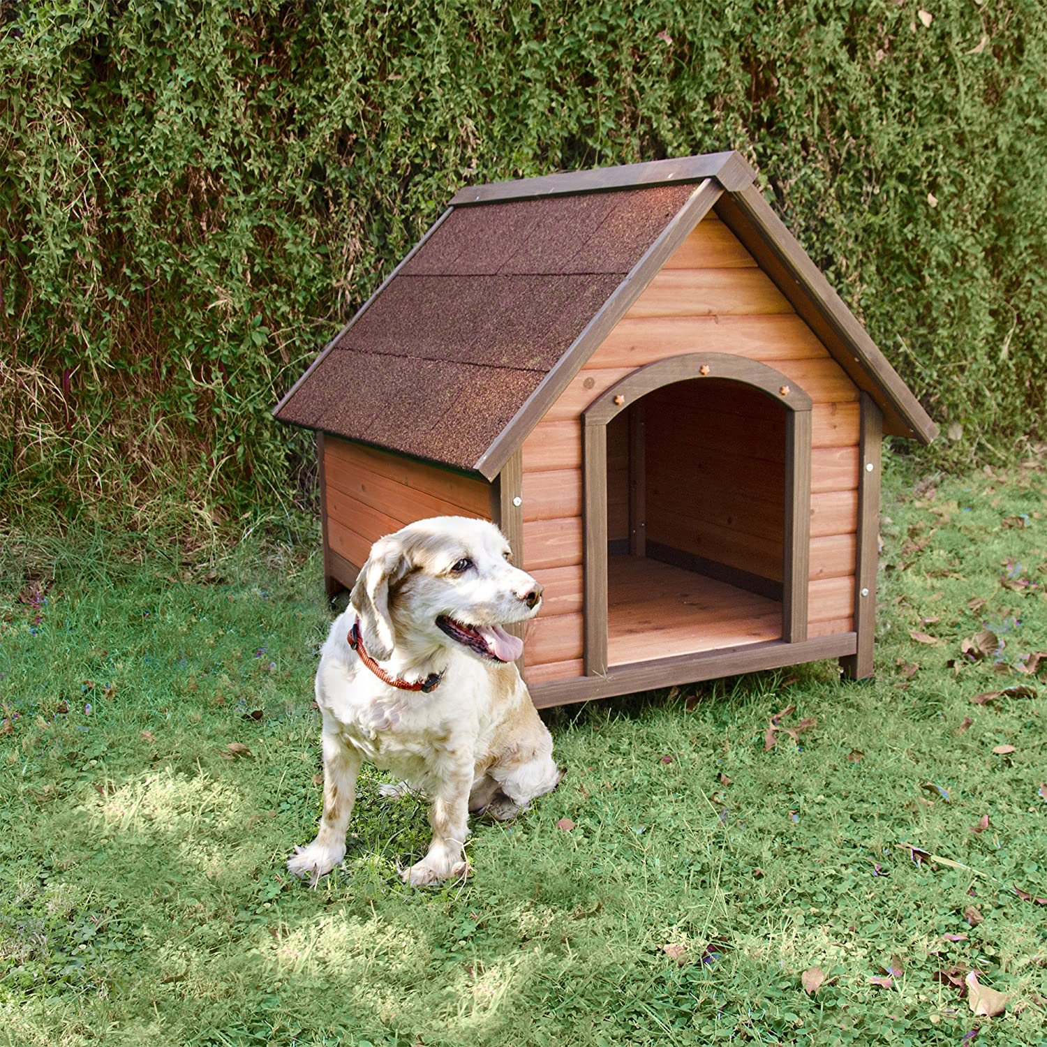 Ware Manufacturing Premium plus A-Frame Fir Wood Dog House - Medium