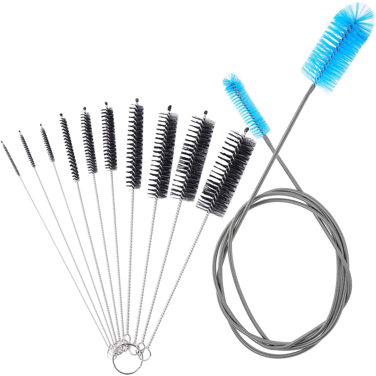 1pc Blue Pipe Cleaning Brush Set, Flexible Stainless Steel Nylon Double End  Soft Hose Water Pipe Cleaner For Household Kitchen Laboratory Fish Tank  Aquarium