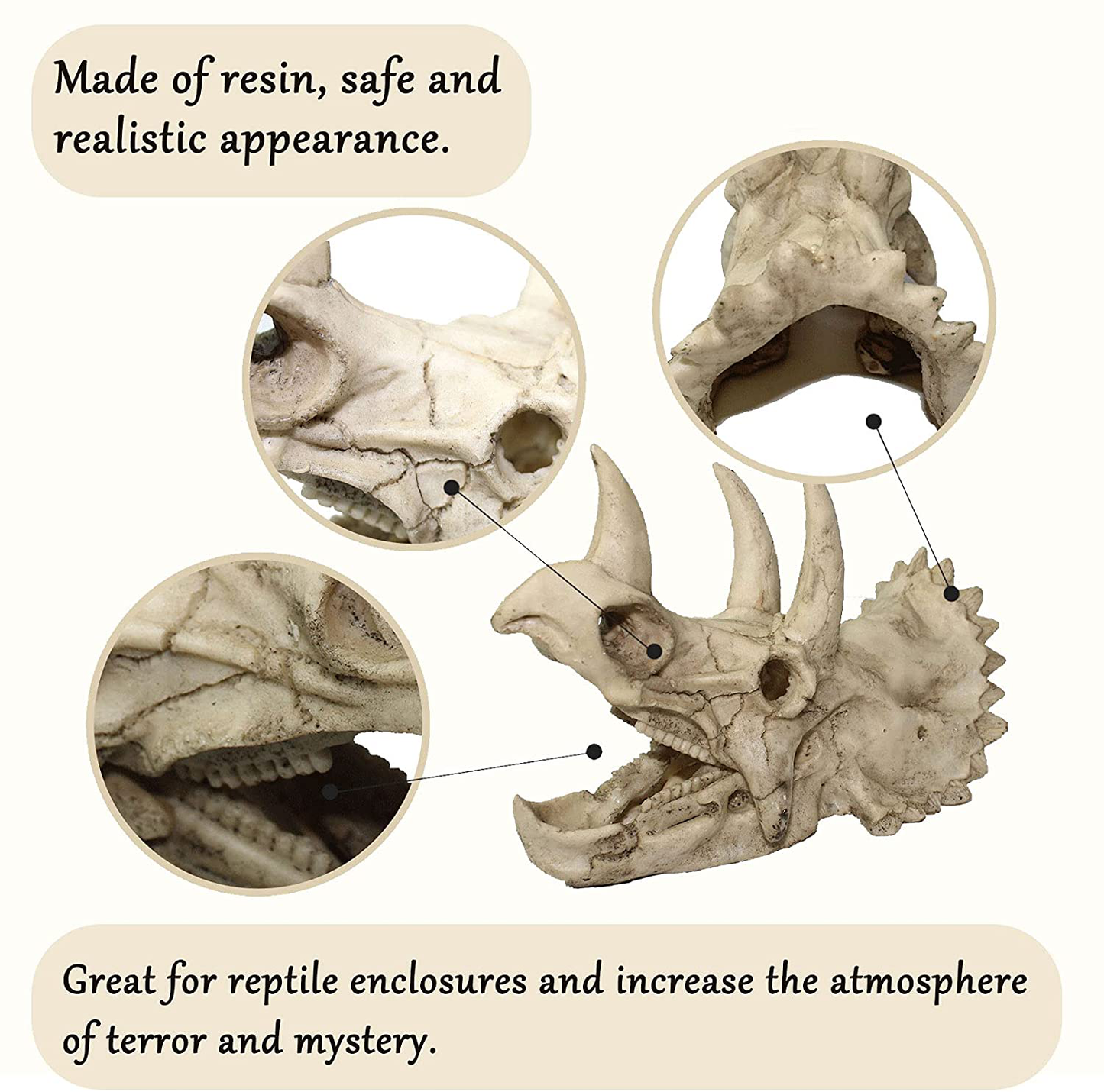 Tfwadmx Bearded Dragon Tank Accessories Resin Dinosaur Triceratops Skull Skeleton Reptiles Hideouts Cave Vines Leaves Aquarium Decorations for Lizards,Chameleon,Snake,Spider,Gecko Animals & Pet Supplies > Pet Supplies > Small Animal Supplies > Small Animal Habitat Accessories Tfwadmx   