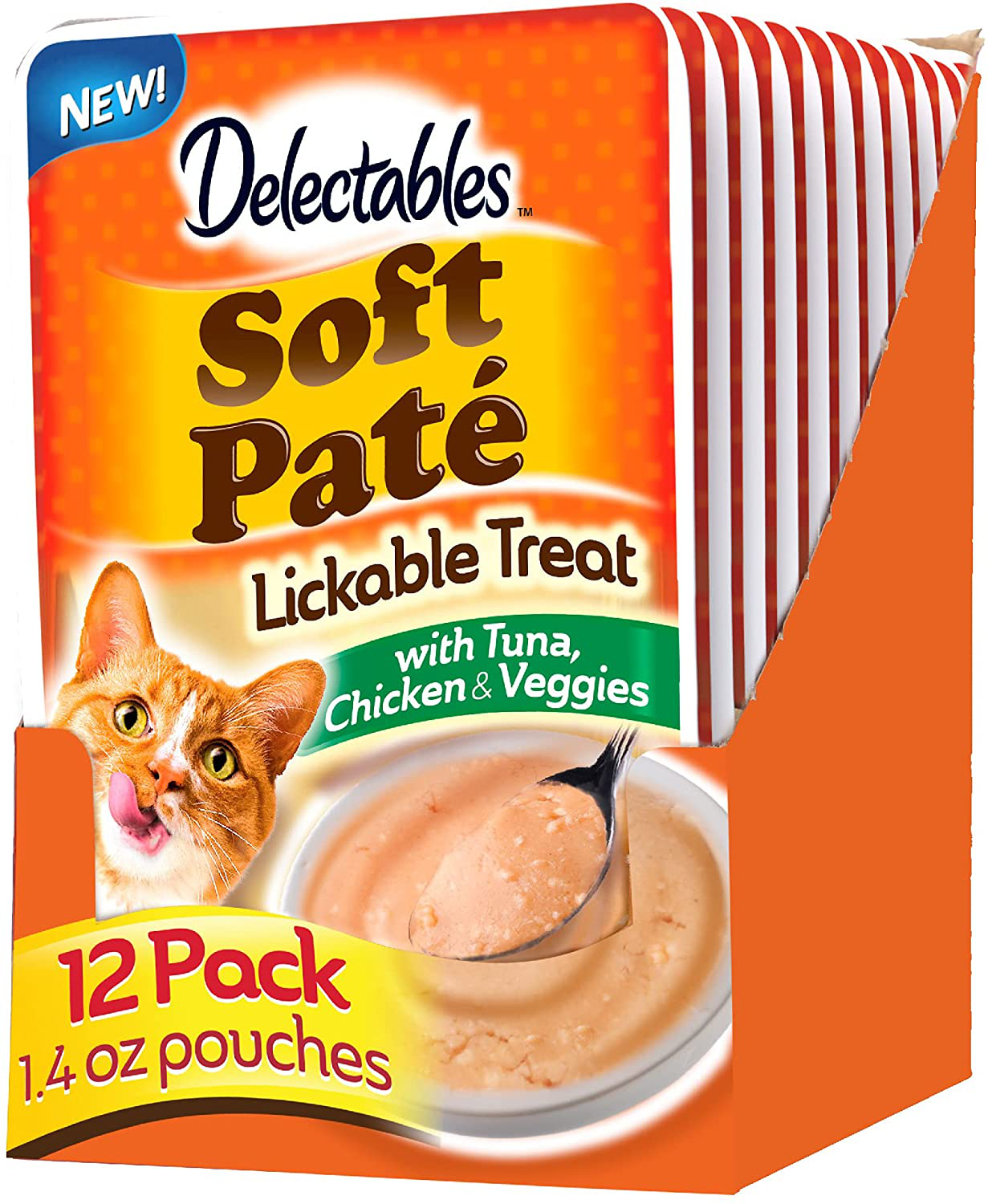 Hartz Delectables Soft Pate Lickable Wet Cat Treats, 12 Pack Multiple Flavors Animals & Pet Supplies > Pet Supplies > Cat Supplies > Cat Treats Hartz Tuna, Chicken & Veggies 1.4 Ounce (Pack of 12) 