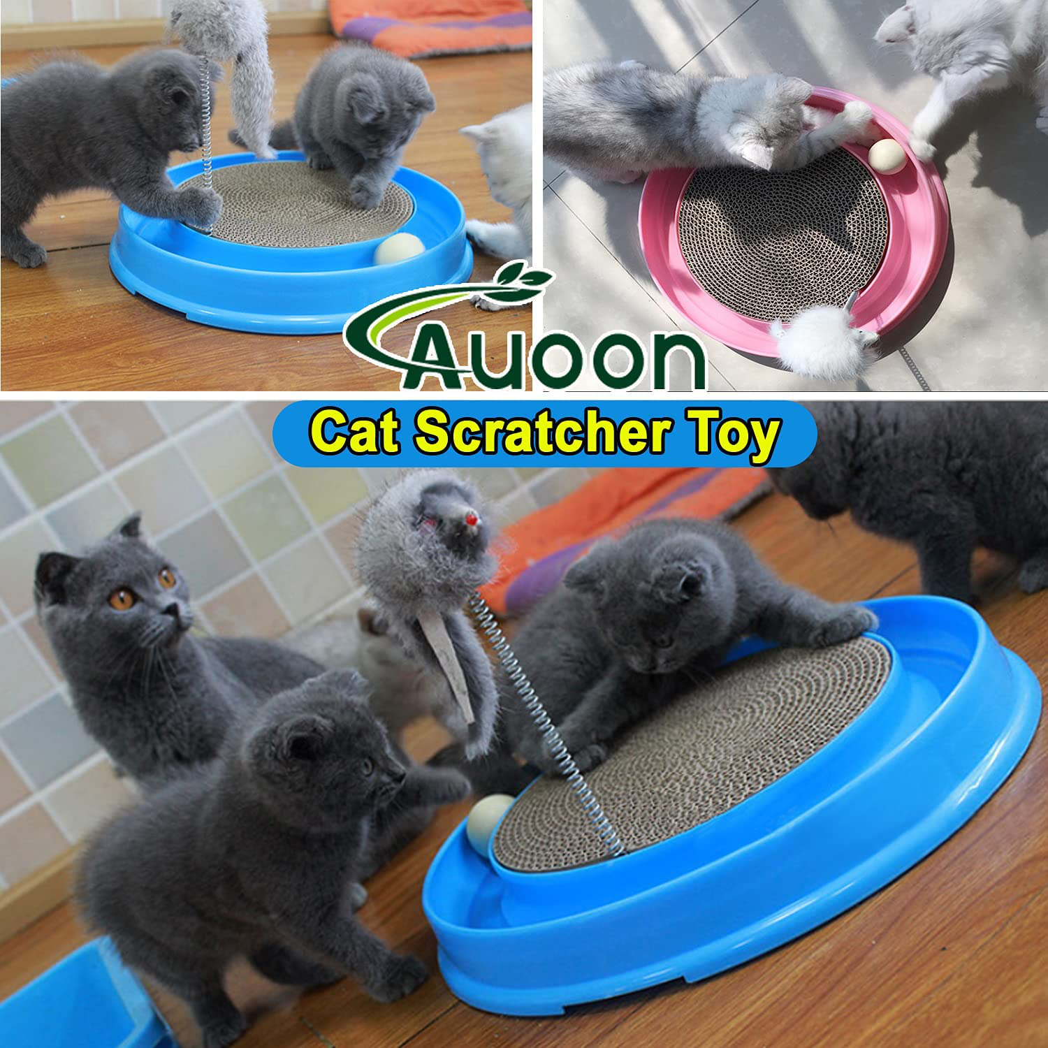 AUOON Cat Scratcher Toy, Cat Toy, Scratch Pad,Scratching Toy,Post Pad Interactive Training Exercise Mouse Play Toy with Ball Animals & Pet Supplies > Pet Supplies > Cat Supplies > Cat Toys AUOON   