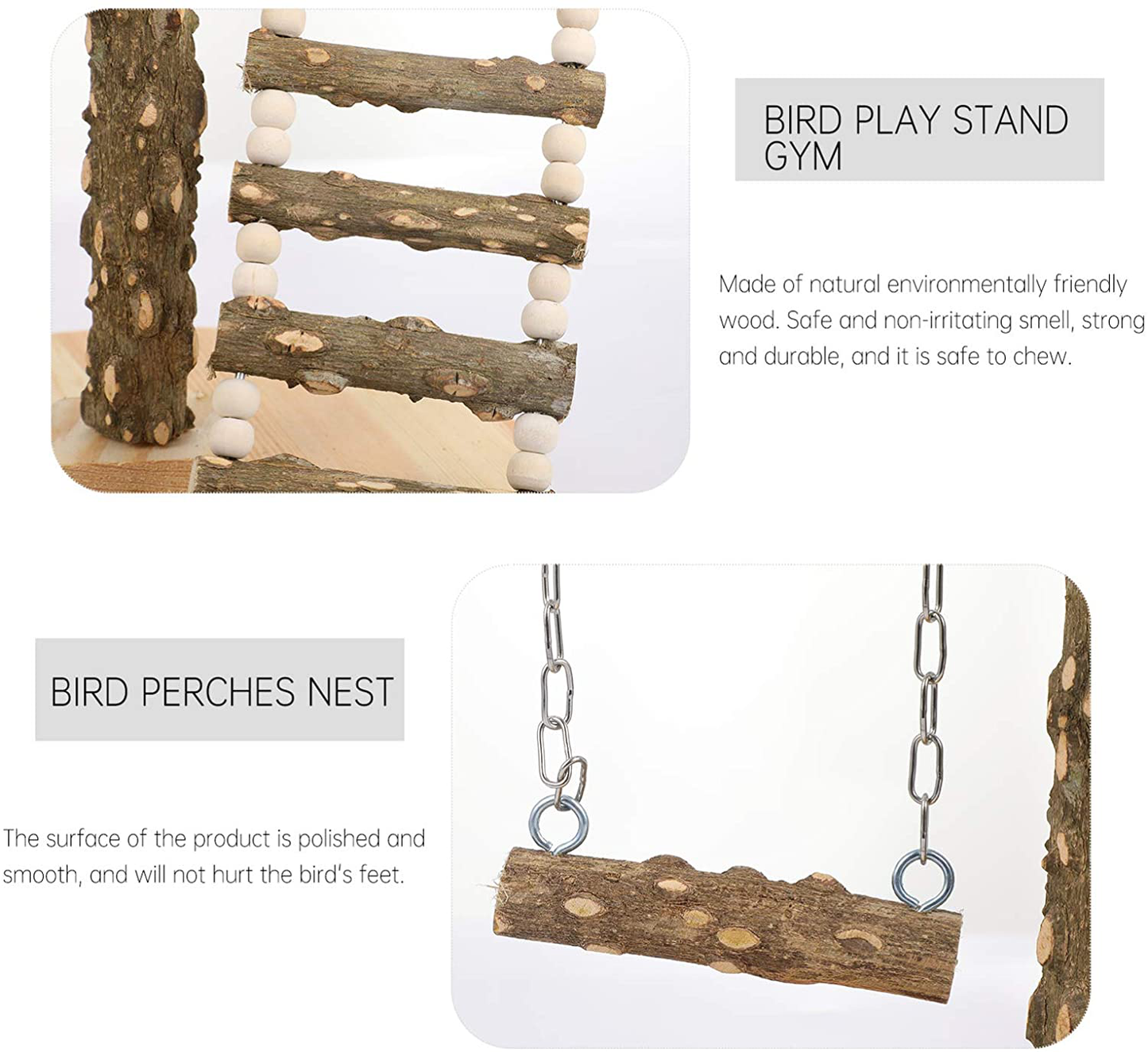 Balacoo Pet Play Stand for Birds-Parrot Playstand Bird Play Stand Wood Perch Gym Playpen Ladder Exercise Play Animals & Pet Supplies > Pet Supplies > Bird Supplies > Bird Gyms & Playstands balacoo   