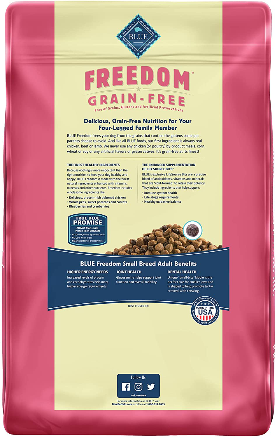 Blue Buffalo Freedom Grain Free Natural Adult Small Breed Dry Dog Food, Chicken Animals & Pet Supplies > Pet Supplies > Small Animal Supplies > Small Animal Treats Blue Buffalo   