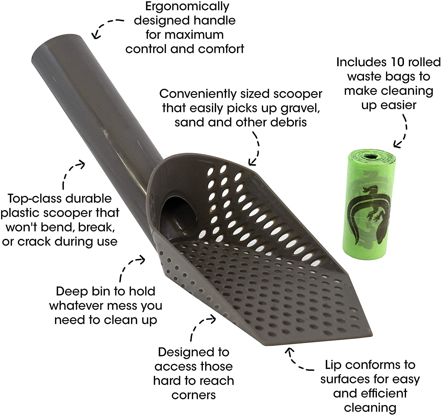 Cold Life Super Scoop Sifter Terrarium Bedding Substrate and Small Pet Cage Cleaner Shovel with 10 Ct Poop Bags Animals & Pet Supplies > Pet Supplies > Small Animal Supplies > Small Animal Habitats & Cages Royal Pet Incorporated   