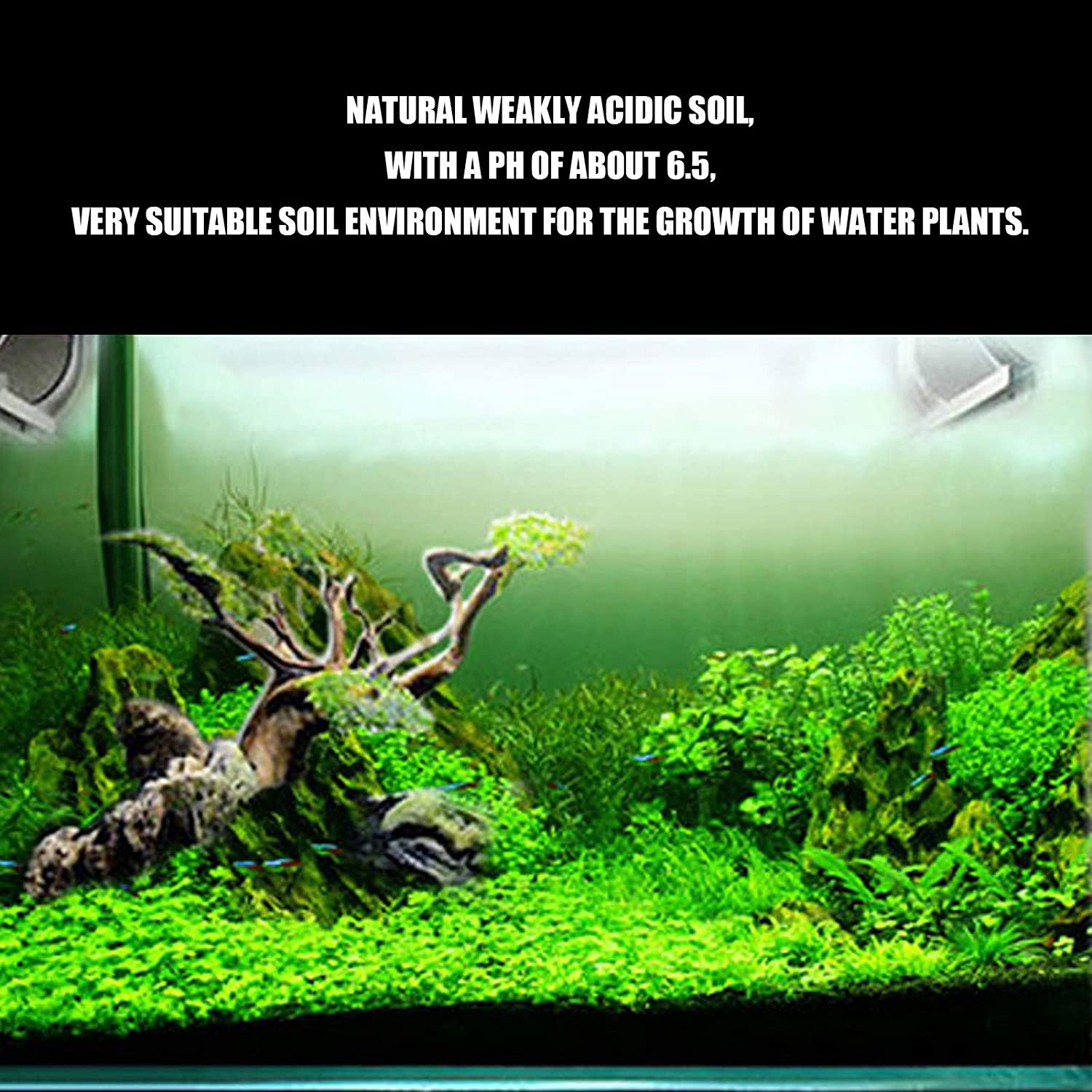 Aquarium Black Gravel Fish Tank Water Plants Mud Aquarium Substrate Soil for Aquariums Landscaping Vases Plants 1Kg