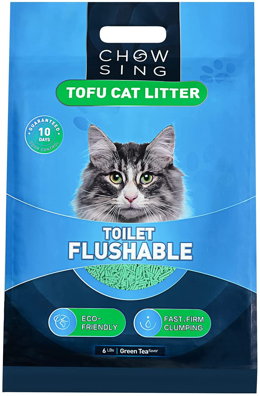 Nourse CHOWSING Tofu Litter 6LB Tofu Cat Litter Dust-Free Clumping Cat Litter Quickly Absorb Cat Odors Cat Toilet Can Flush into the Toilet Pure Natural Cat Tofu Litter Animals & Pet Supplies > Pet Supplies > Cat Supplies > Cat Litter Nourse Green tea  