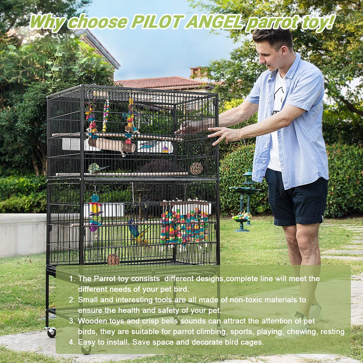 Vogelspielzeug – Papageienspielzeug Kauvogelspielzeug Schleifsteinkäfi –  KOL PET