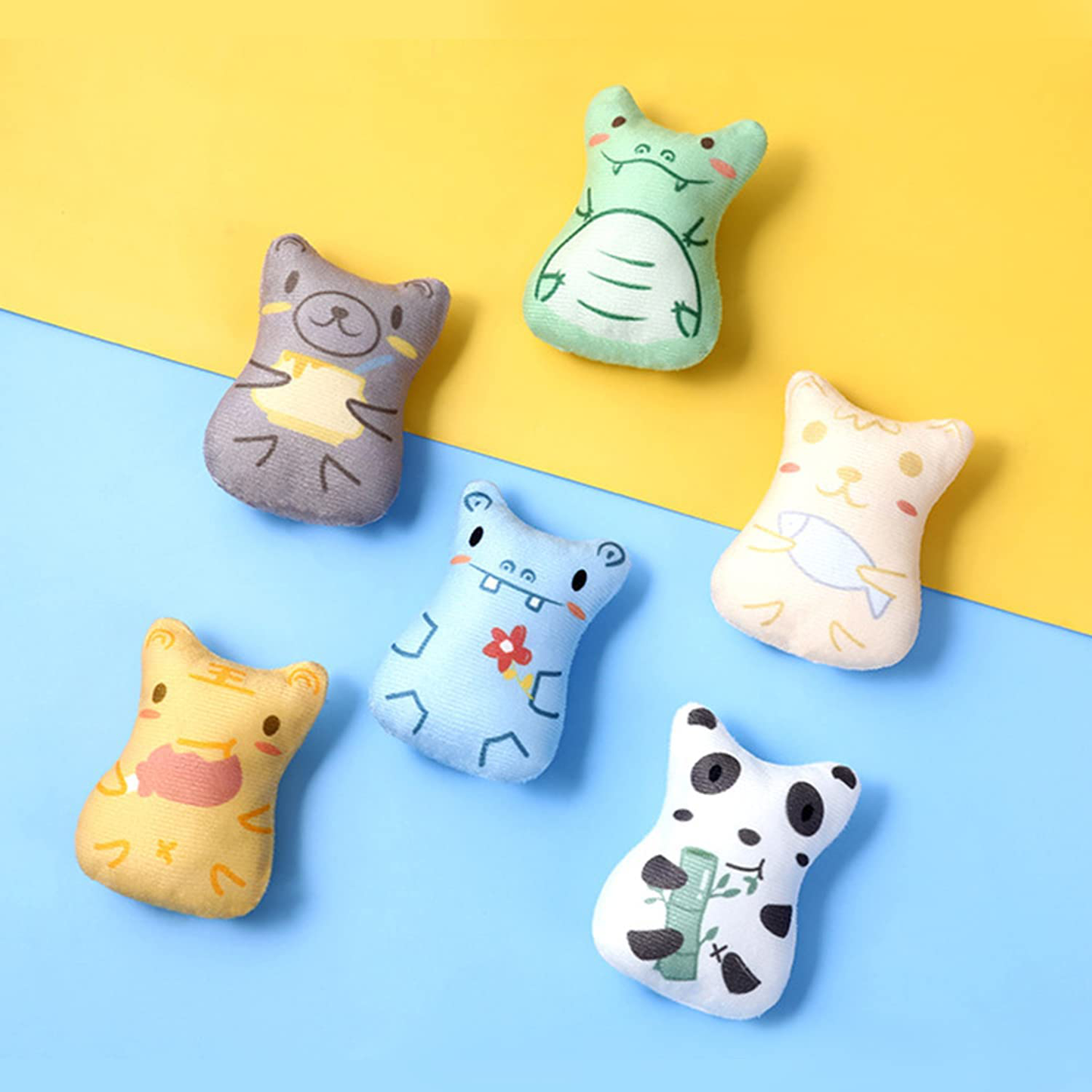 Potaroma Soft Plush Cat Chew Toys Catnip Toys, Cute Cartoon Animal Toys, Bite Resistant Cat Nip Toys for Indoor Cats, Catnip Filled Cat Kicker Toy for Kitty Kitten, Great for Cat Teething Animals & Pet Supplies > Pet Supplies > Cat Supplies > Cat Toys Potaroma   