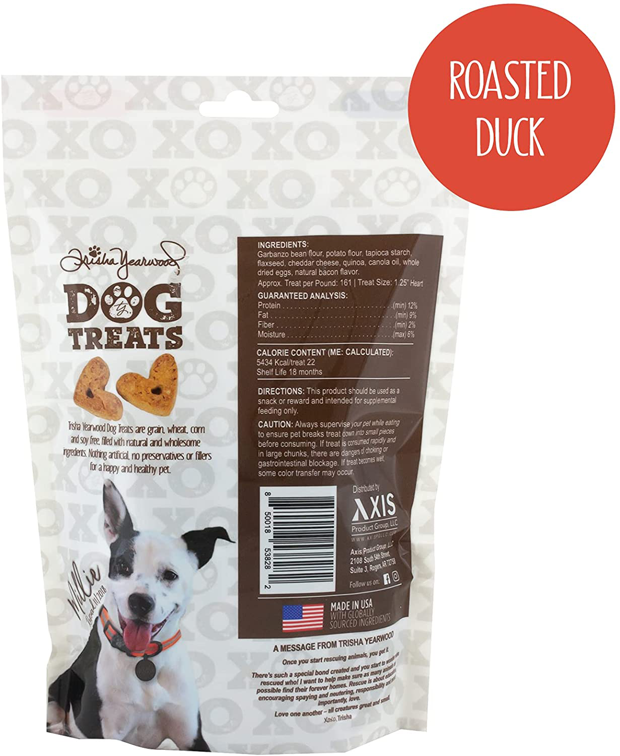 Trisha Yearwood Pet Collection Natural Grain-Free Dog Biscuits (Variety 3 Pack), All-Natural Healthy Dog Treats, Flavors Include Peanut Butter, Cheddar Cheese & Bacon, and Roasted Duck