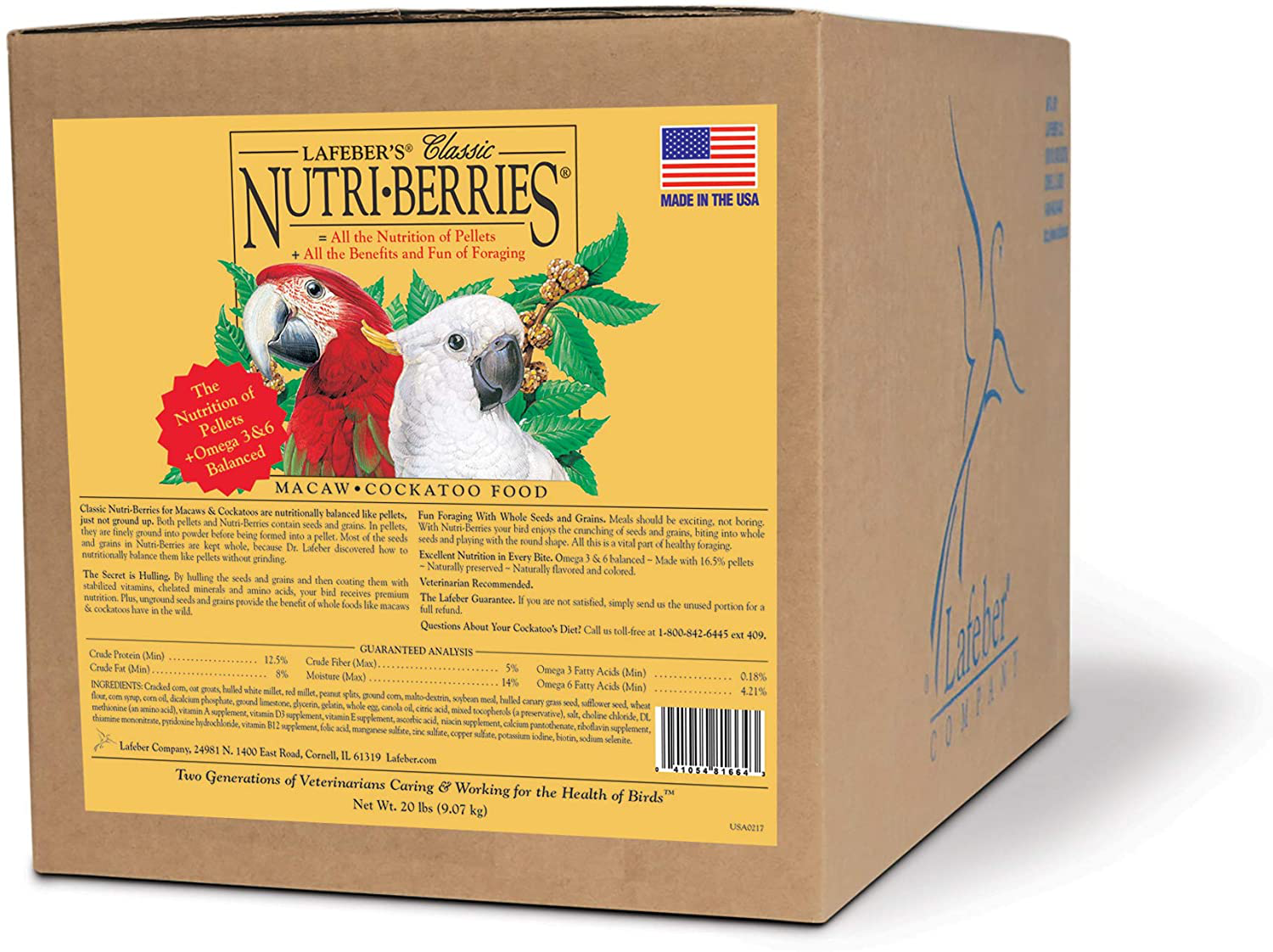 Lafeber'S Classic Nutri-Berries for Macaw / Cockatoo 3.5 Lb. Tub Animals & Pet Supplies > Pet Supplies > Bird Supplies > Bird Food LAFEBER'S 20 LBS  