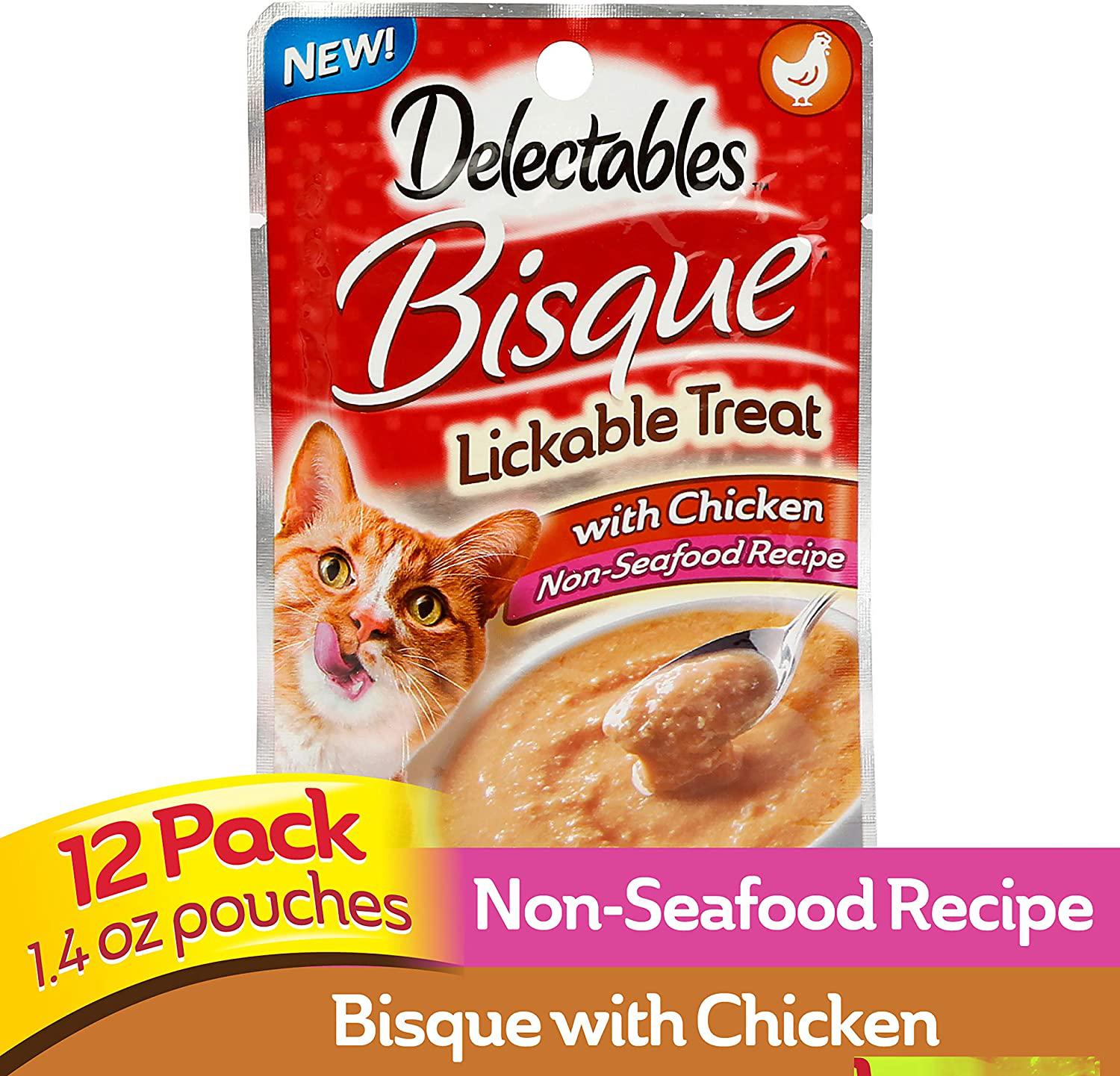 Hartz Delectables Non-Seafood Bisque Lickable Wet Cat Treats for Adult & Senior Cats, 12 Count Multiple Flavors Animals & Pet Supplies > Pet Supplies > Cat Supplies > Cat Treats Hartz   