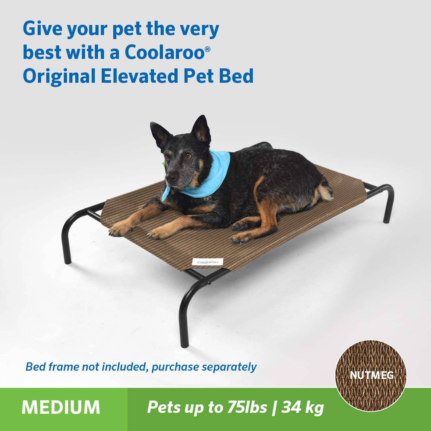 Coolaroo Replacement Cover, the Original Elevated Pet Bed by Coolaroo, Medium, Nutmeg