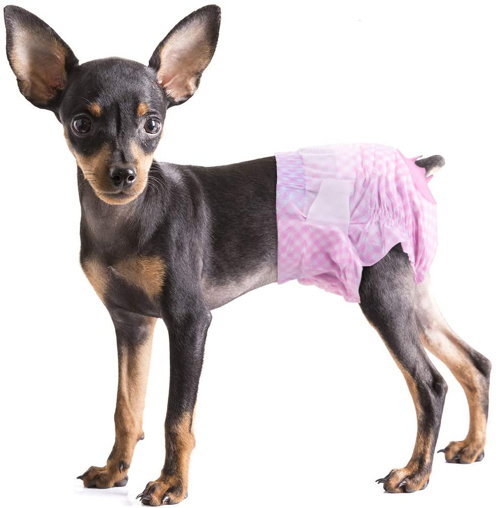 Pet Soft Doggy Diapers Female - Disposable Dog Diapers for Girl Puppies Cats, Pink Diapers 12-36Pcs for Pets with Adjustable Tail Hole Cute Animals & Pet Supplies > Pet Supplies > Dog Supplies > Dog Diaper Pads & Liners Pet Soft Pink L-36 Count 