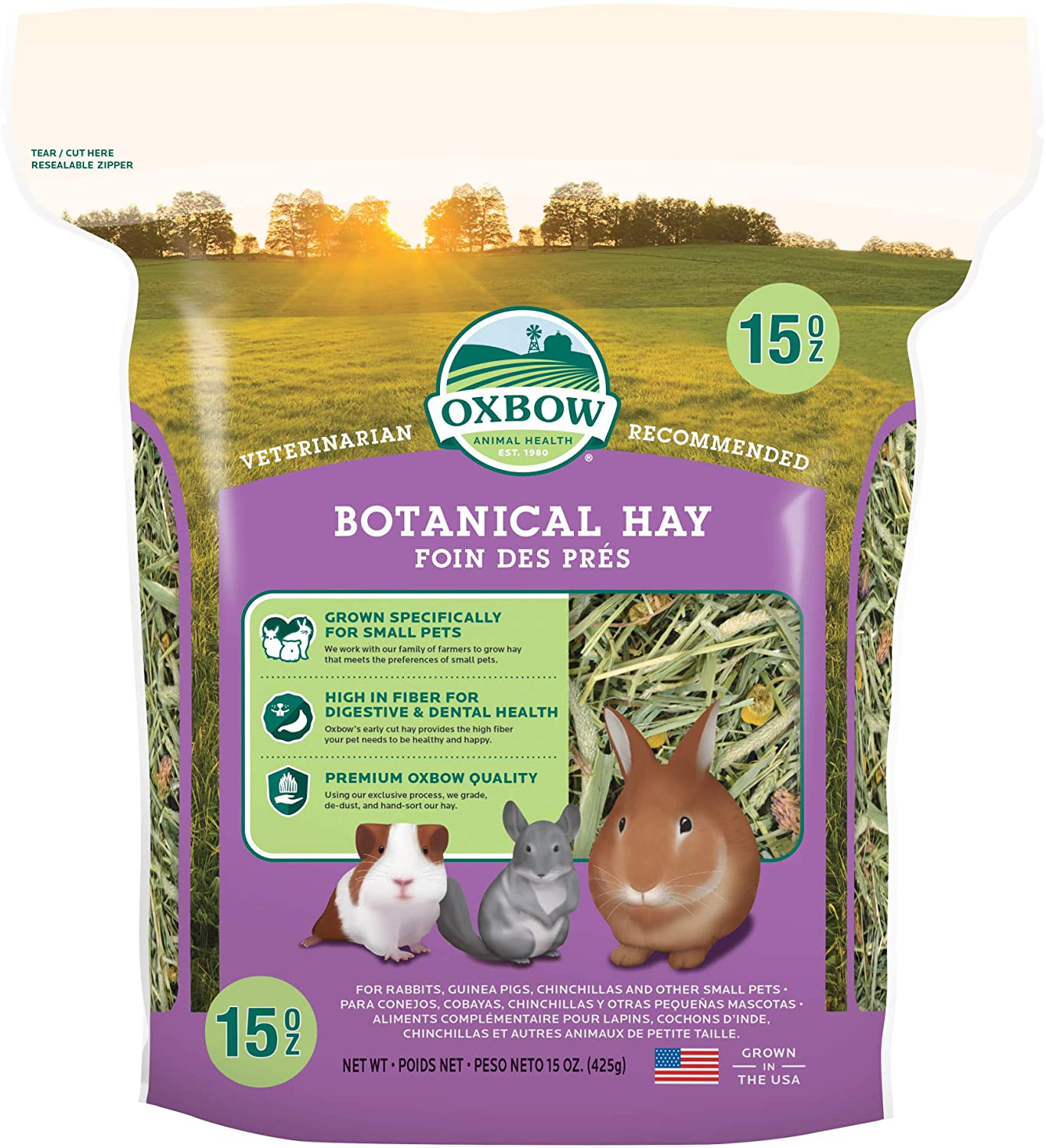 Animal Health Oxbow Botanical Western Timothy Hay - All Natural Hay for Rabbits, Guinea Pigs, Chinchillas, Hamsters & Gerbils - 15 Animals & Pet Supplies > Pet Supplies > Small Animal Supplies > Small Animal Food Oxbow Other  