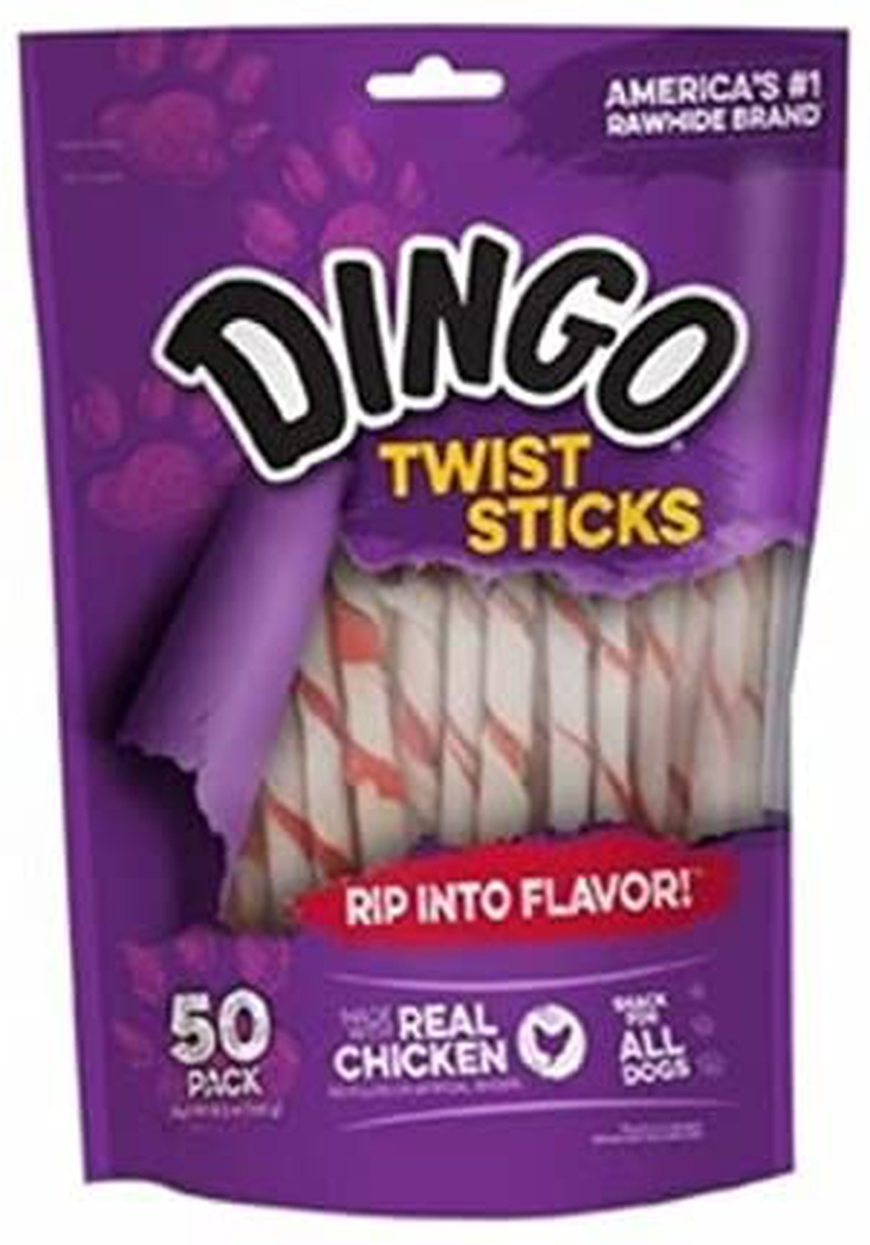 Dingo Rawhide Sticks and Twists for Dogs, Rawhide Chews Made with Real Chicken, Non-China Animals & Pet Supplies > Pet Supplies > Dog Supplies > Dog Treats Dingo   