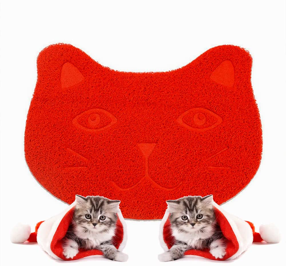 Cat Litter Mat, Premium Durable Cat Litter Mat Kitty Litter Trapping Mess Mat Premium Durable Soft PVC Rug Soft on Kitty Cat Paws Easy Clean Fits under Litter Box Litter Free Floors Durable (16Inx12In, Deep Blue) Animals & Pet Supplies > Pet Supplies > Cat Supplies > Cat Litter Box Mats NewL Red 16inx12in 