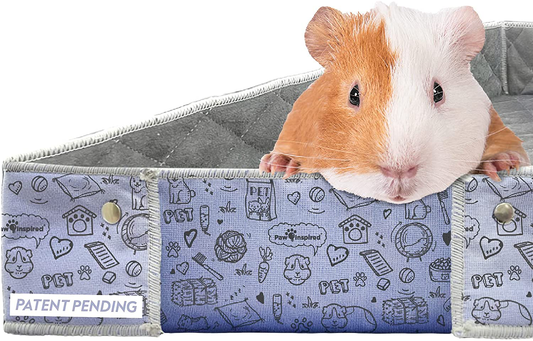 Paw Inspired Critter Box | Washable Guinea Pig Cage Liners with Raised Sides | Super Absorbent Fleece Bedding for Guinea Pigs Rabbits, Hamsters, & All Small Animals | Edge Protected Pee Pads Animals & Pet Supplies > Pet Supplies > Small Animal Supplies > Small Animal Bedding Paw Inspired Midwest  