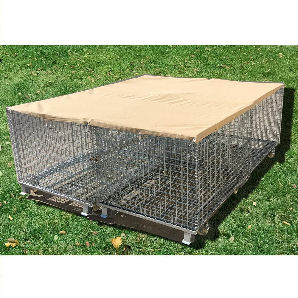 Alion Home Sun Block Dog Run & Pet Kennel Shade Cover Privacy Screen (Dog Kennel Not Included) - No Black Trim - Beige