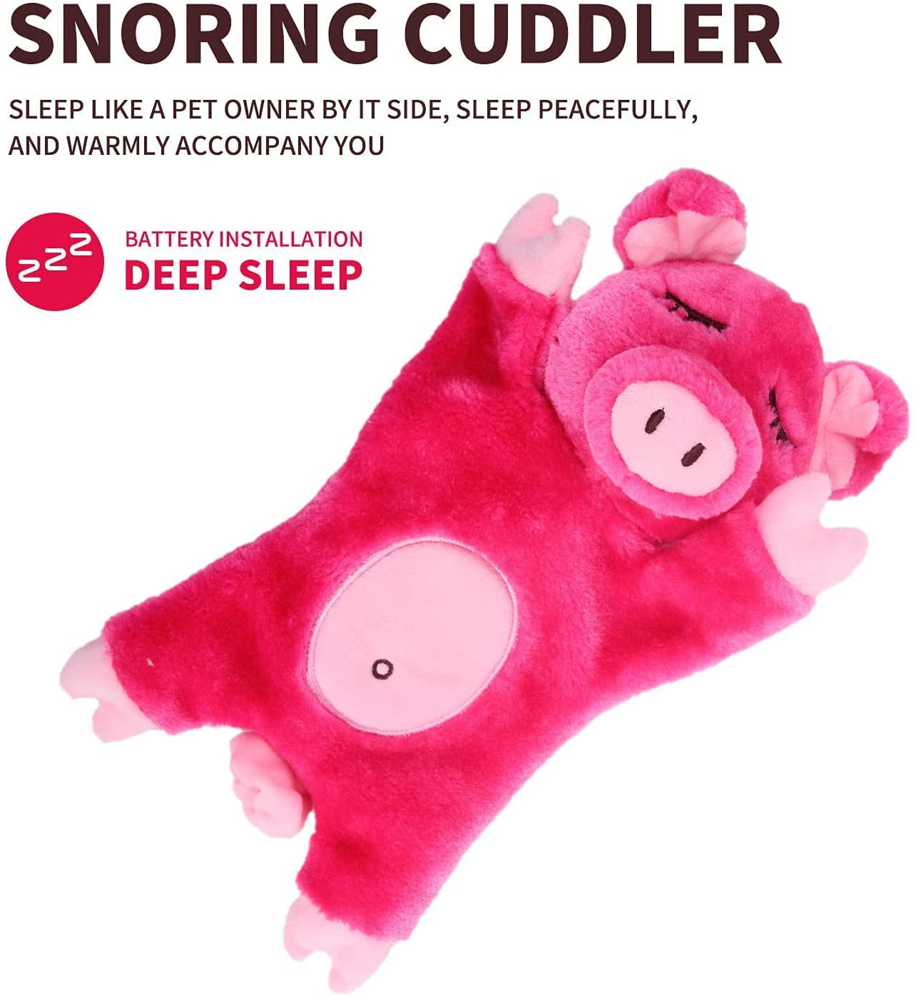 All for Paws Cat Snoring Cuddler Pig, Calming Kitten Purring Toys, Cat anti Anxiety Pillow Toy Comfort Your Kittens Animals & Pet Supplies > Pet Supplies > Cat Supplies > Cat Toys AFP   