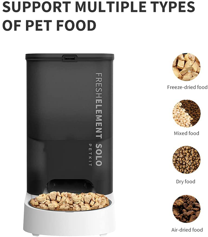 PETKIT Automatic Cat Feeder, Wi-Fi Enabled Smart Pet Feeder for Cats and Dogs, Auto Food Dispenser with Portion Control, Compatible for Freeze-Dried Pet Food, Stainless Steel Bowl