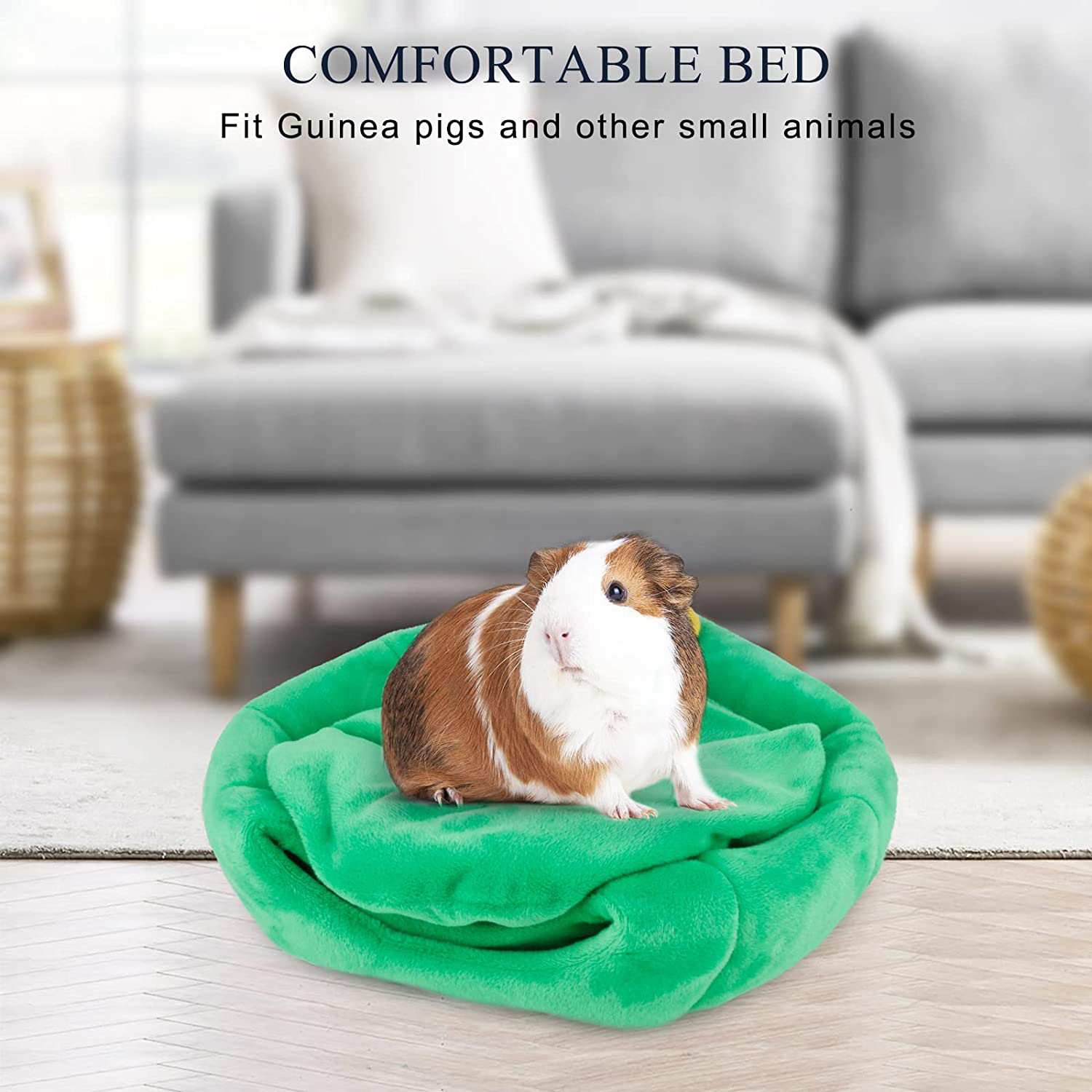 Guinea Pig Bed,Washable Warm Small Pet Animals Cave Bed,Hamster Hedgehogs Chinchilla Habitat Pet Bed House Hideout Cage Accessories