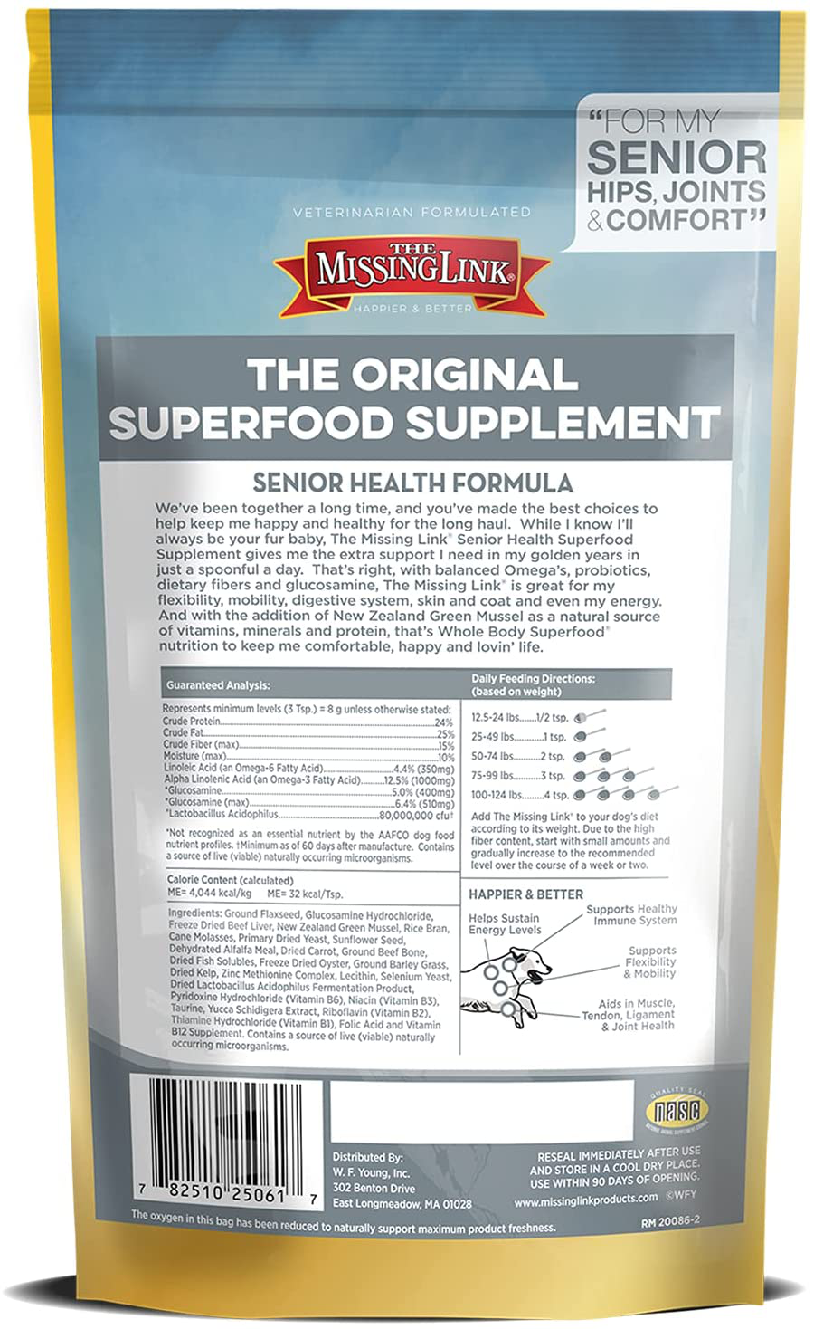 The Missing Link Original Veterinarian Formulated Aging Dog Superfood Supplement Powder - Omegas, Probiotics, Mussel & Glucosamine for Older Dog - Senior Hips, Joints & Comfort Formula - 1Lb Animals & Pet Supplies > Pet Supplies > Bird Supplies > Bird Treats The Missing Link   